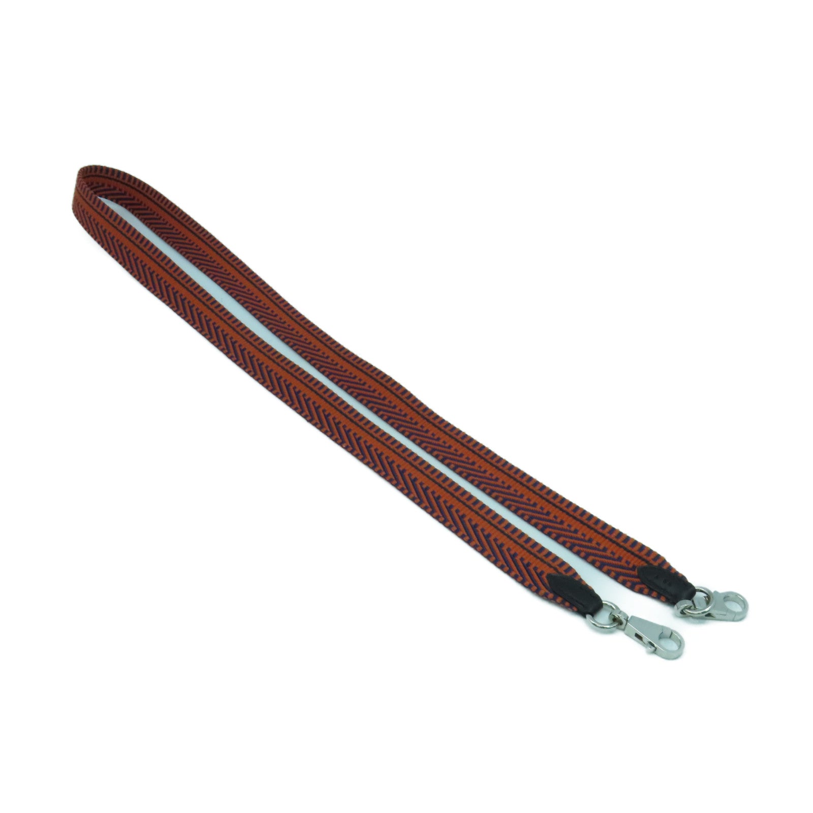 HERMES 【激減優惠】帆布Shoulder Strap銀扣肩背帶橙色/藍色