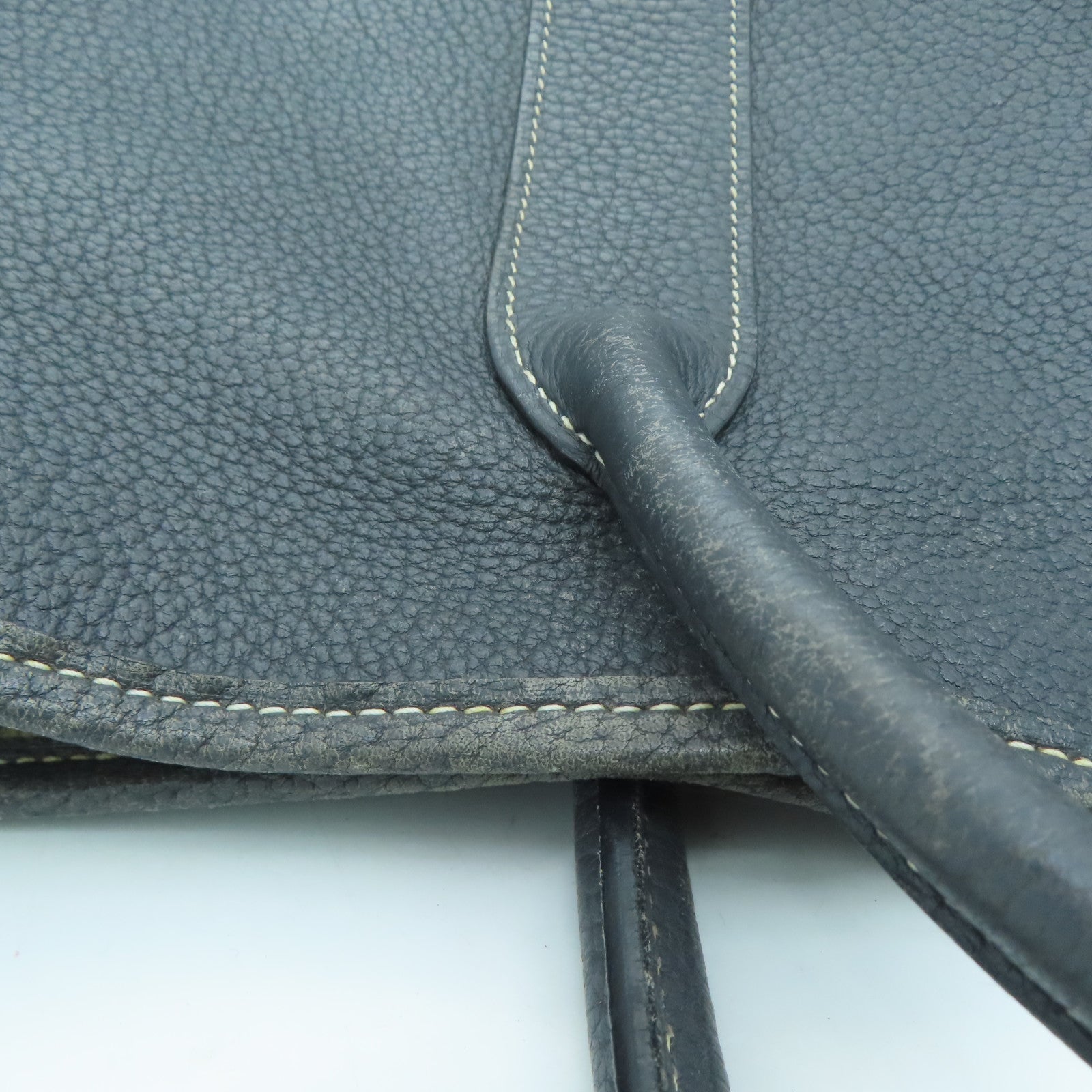 HERMES Negonda皮革Garden Party PM銀扣手挽袋灰色