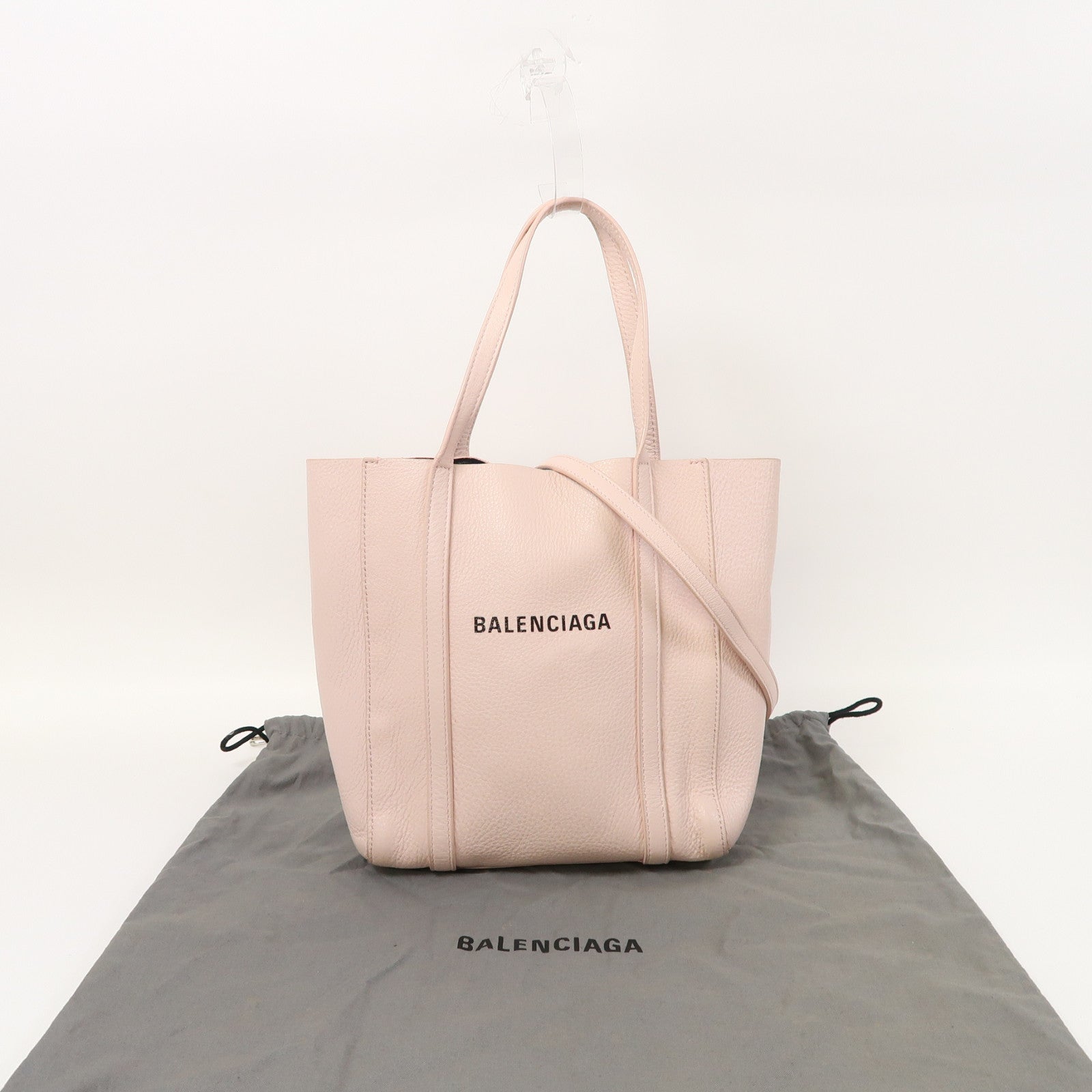 BALENCIAGA 牛皮皮革Everyday Tote XXS銀扣手挽肩背兩用袋粉紅色