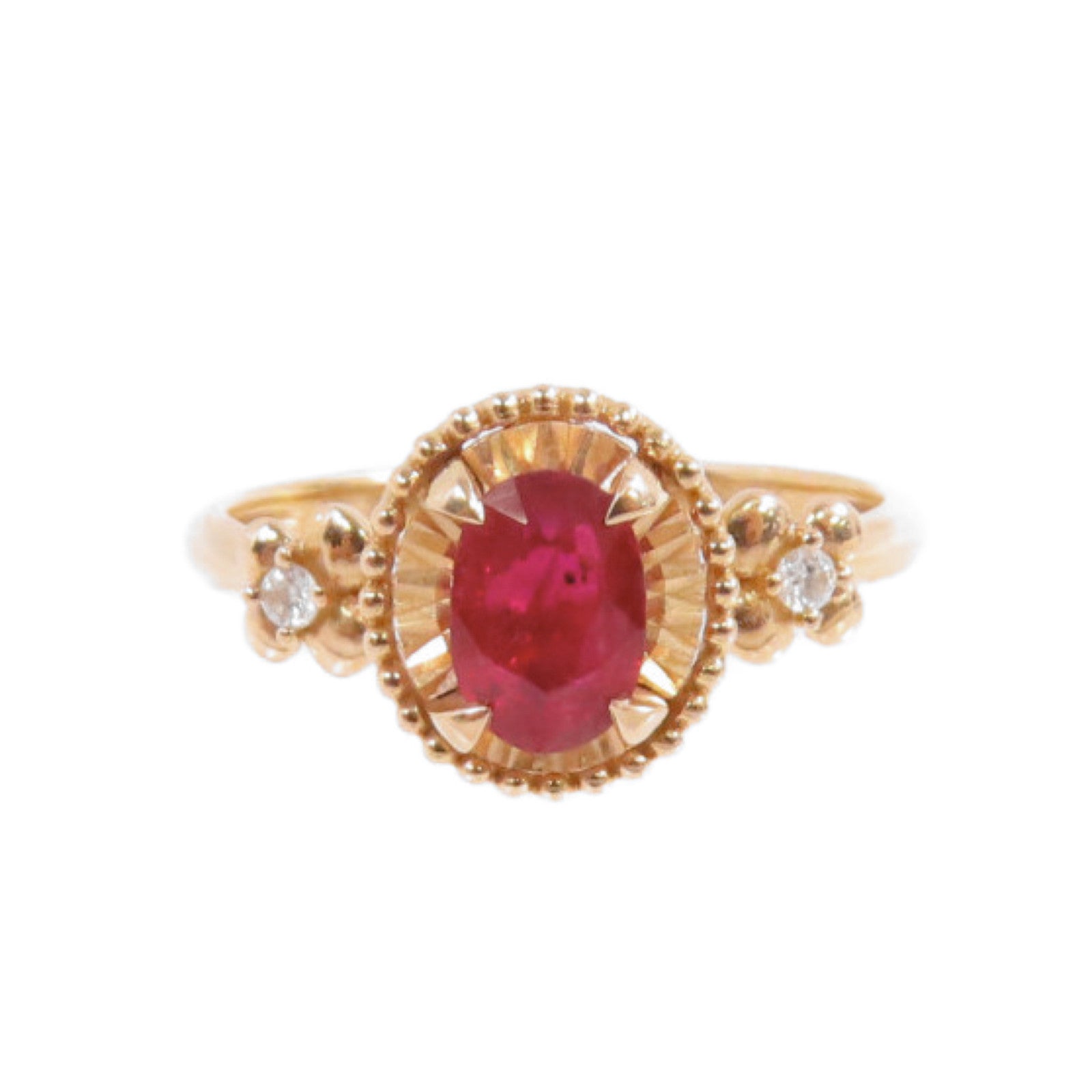 JEWELRY 【激減優惠】18K玫瑰金/紅寶石/鑽石Ruby Diamond Ring戒指US#6