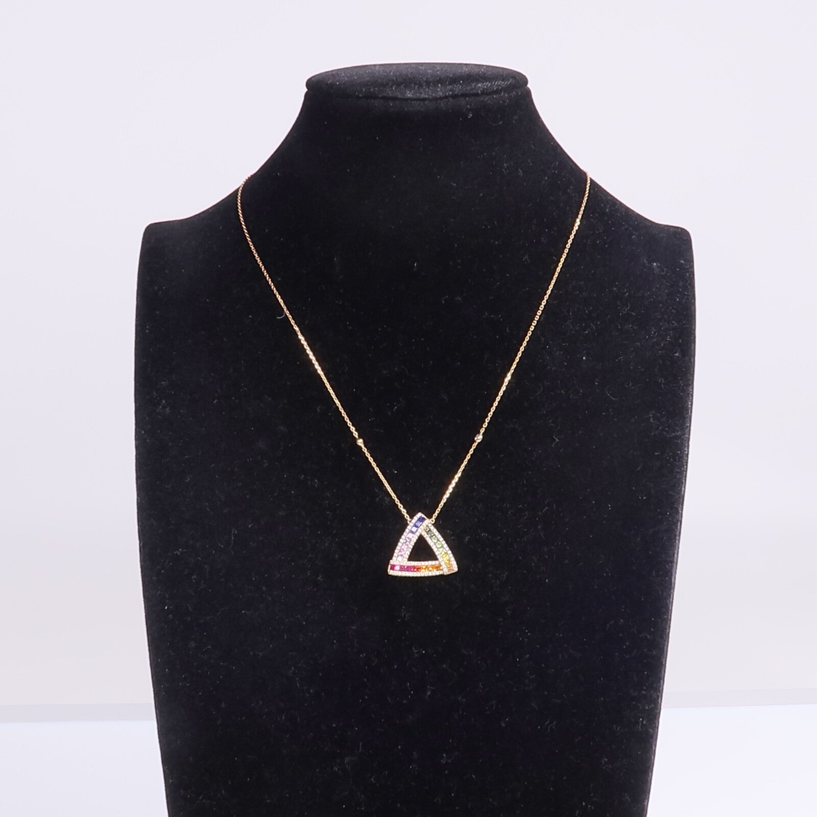 JEWELRY 18K玫瑰金Sapphire Diamond Necklace彩色藍寶石/鑽石項鍊
