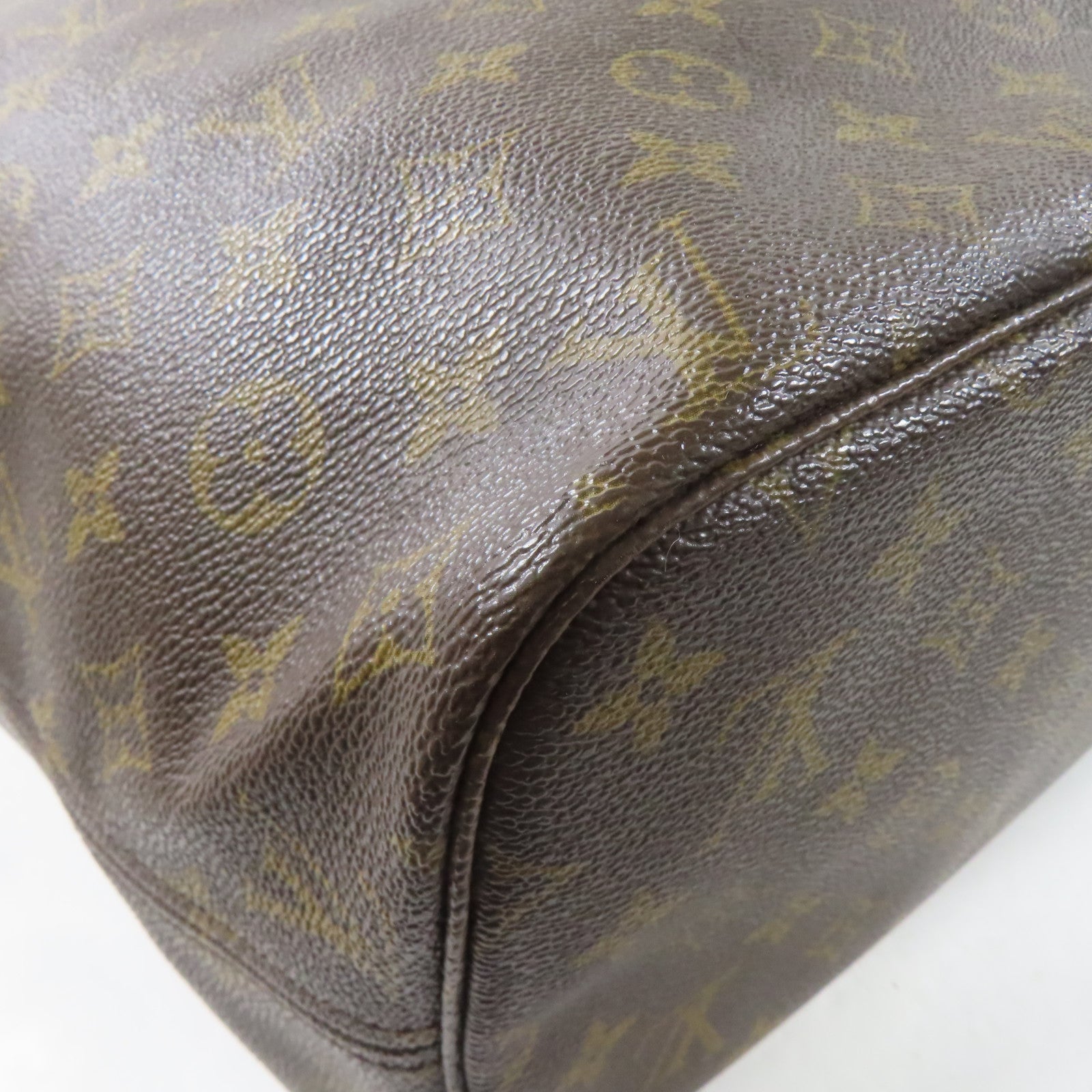 LOUIS VUITTON 【激減優惠】Monogram Neverfull MM金扣手挽袋啡色