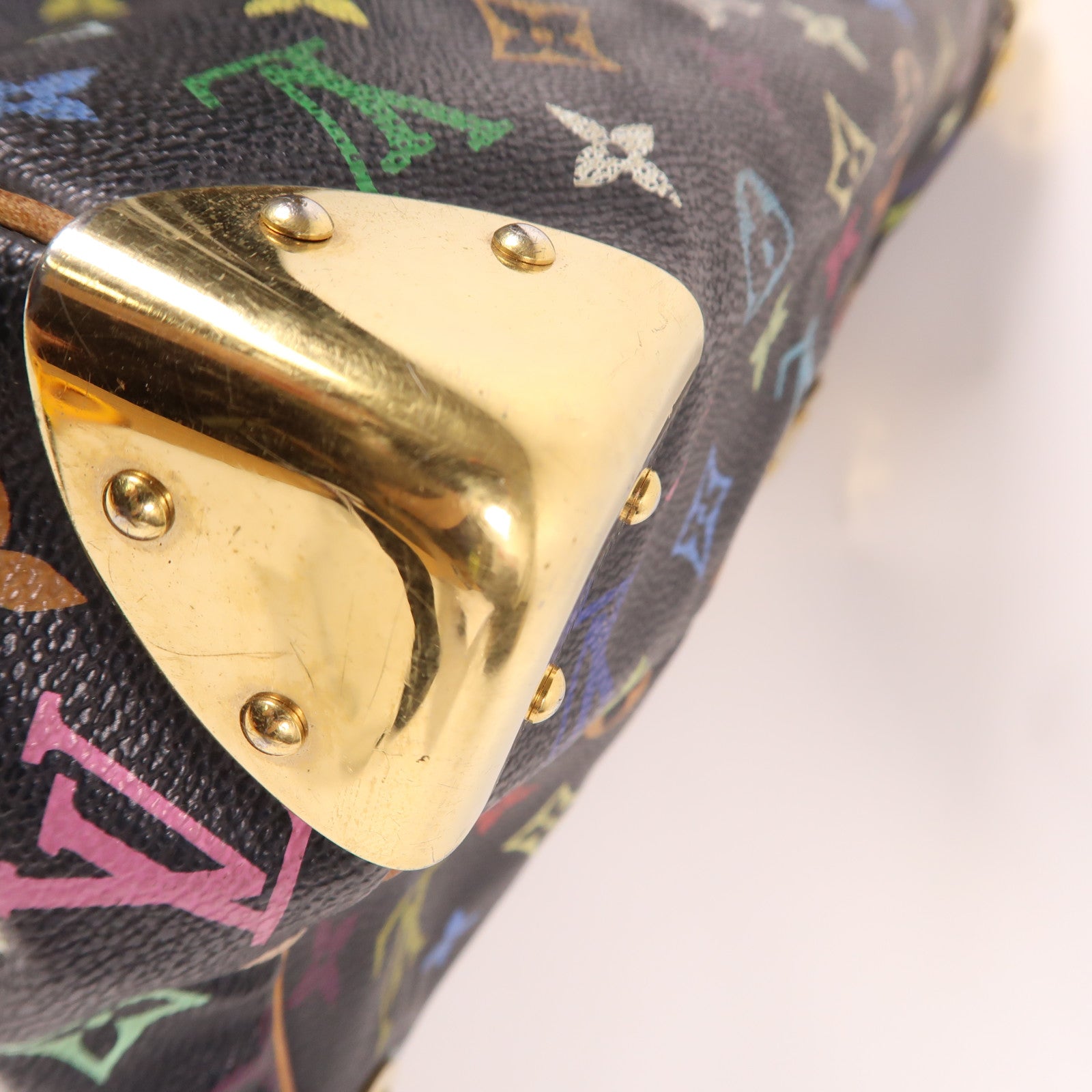 LOUIS VUITTON Monogram Multicolore Speedy 30金扣手挽袋黑色