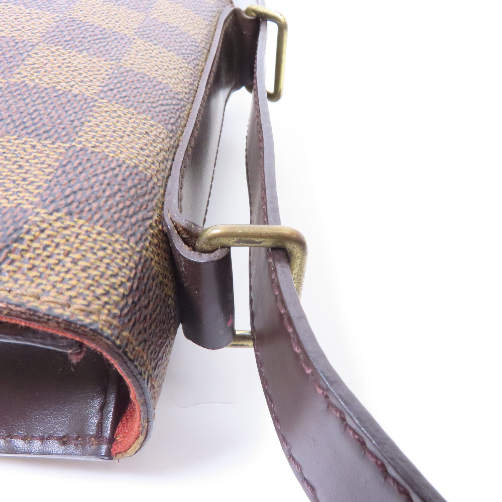 LOUIS VUITTON Damier Ebene Portobello金扣肩背袋啡色
