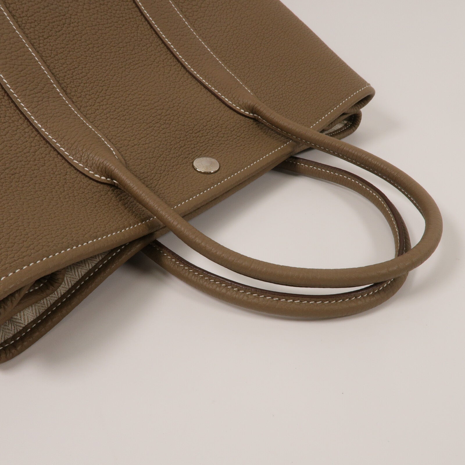 HERMES Negonda皮革Garden Party TPM手挽袋Etoupe