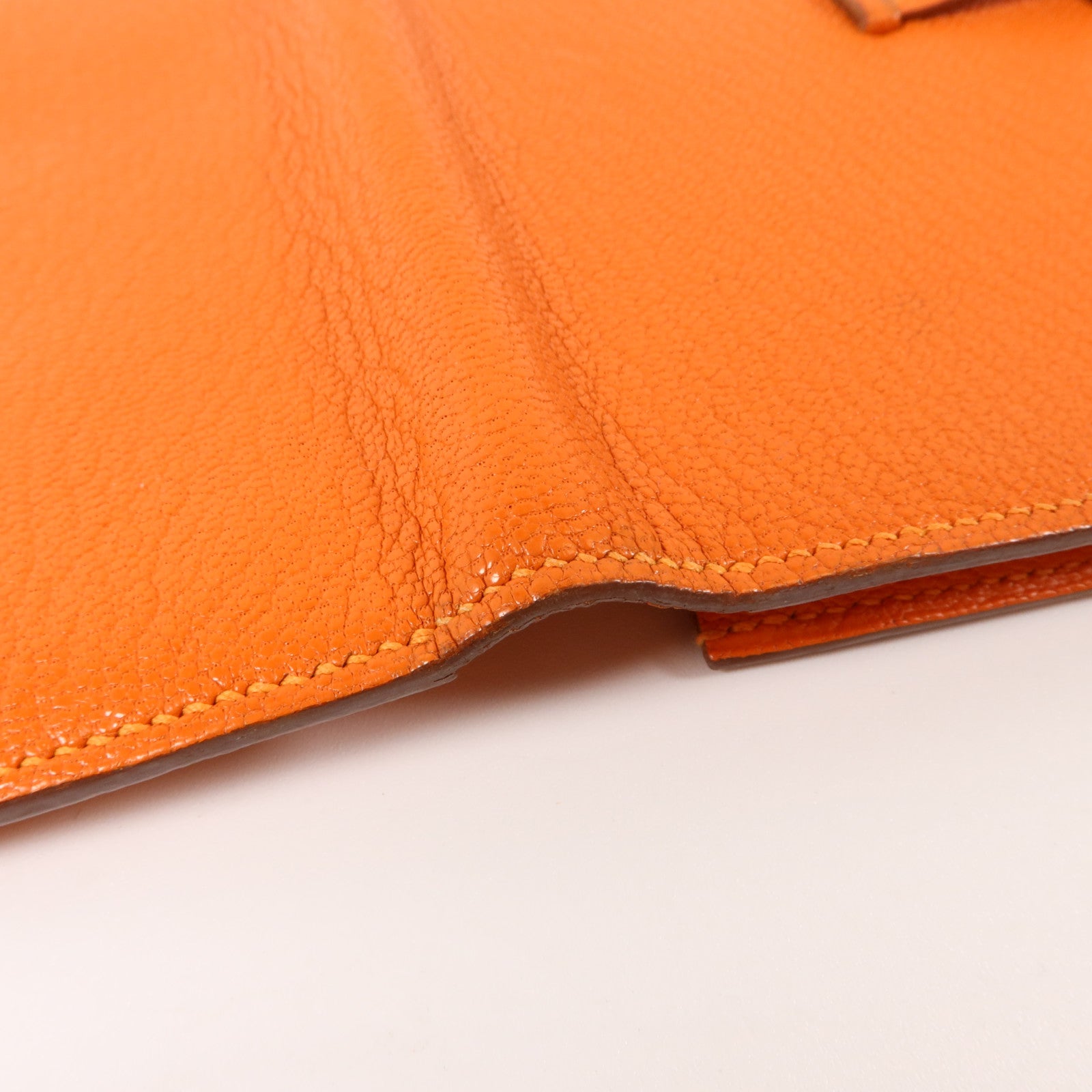 HERMES Chevre皮革Bearn Long Wallet長錢包Orange