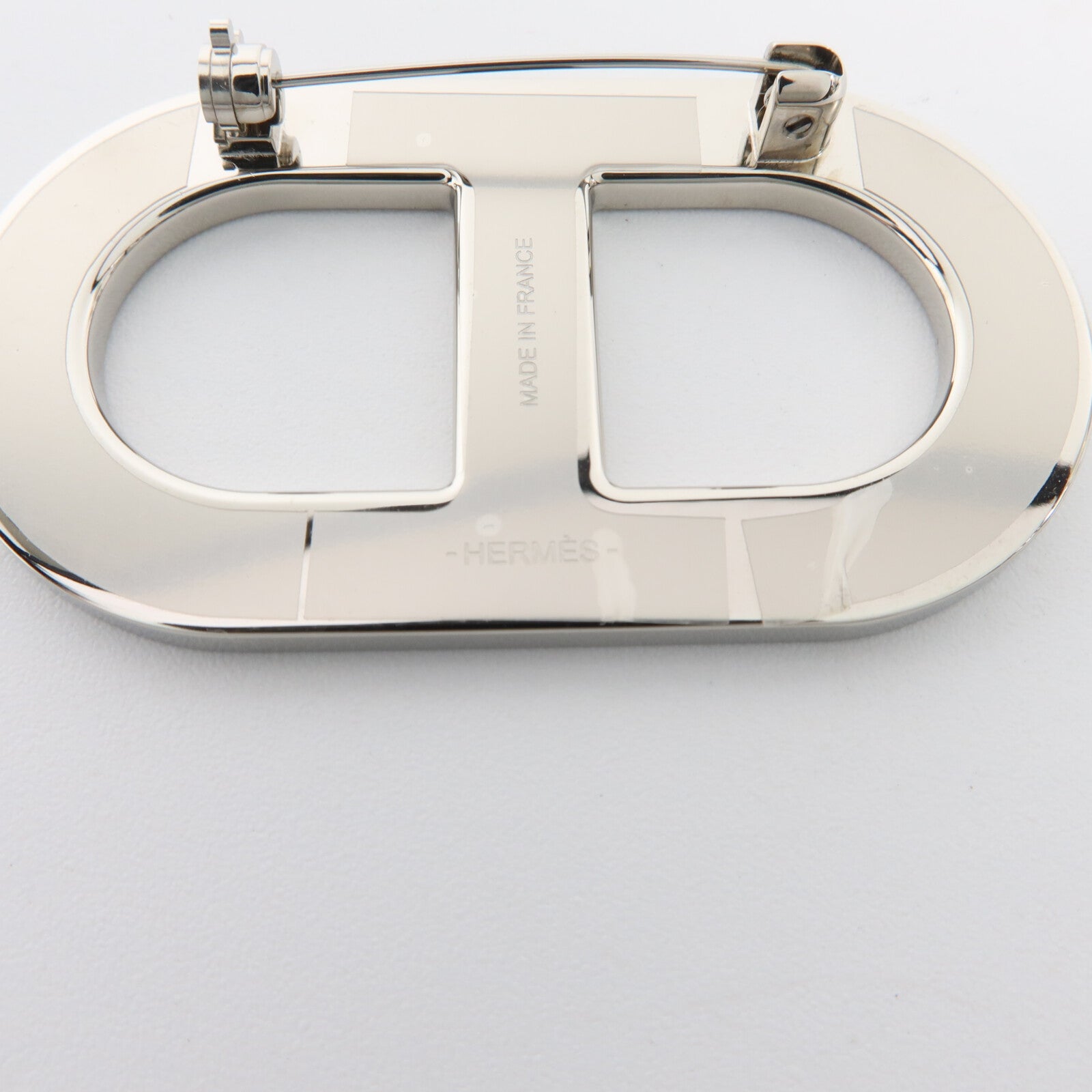 HERMES Epsom皮革/金屬Chaine d'Ancre Brooch胸針