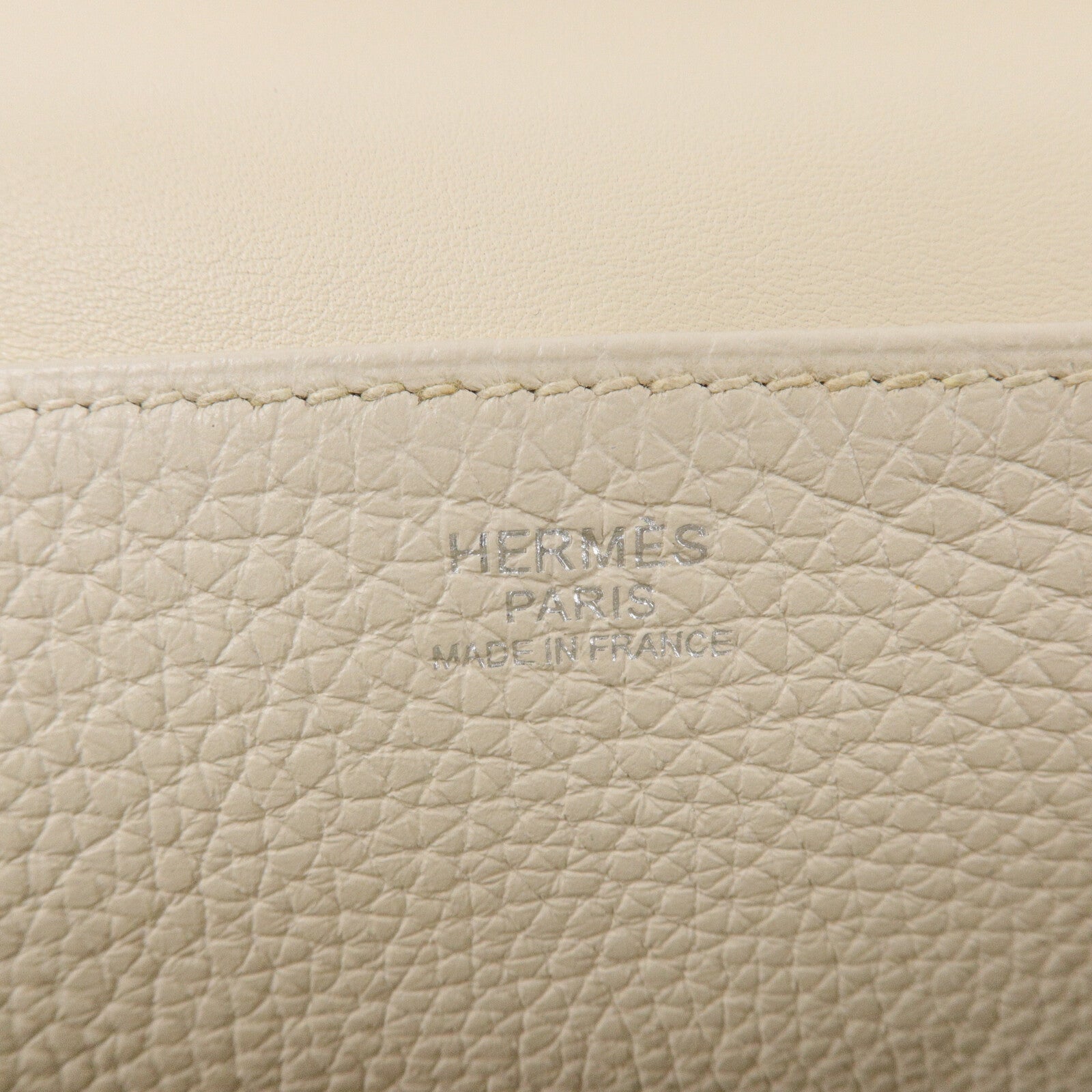 HERMES Clemence皮革Halzan 25手挽肩背兩用袋Craie