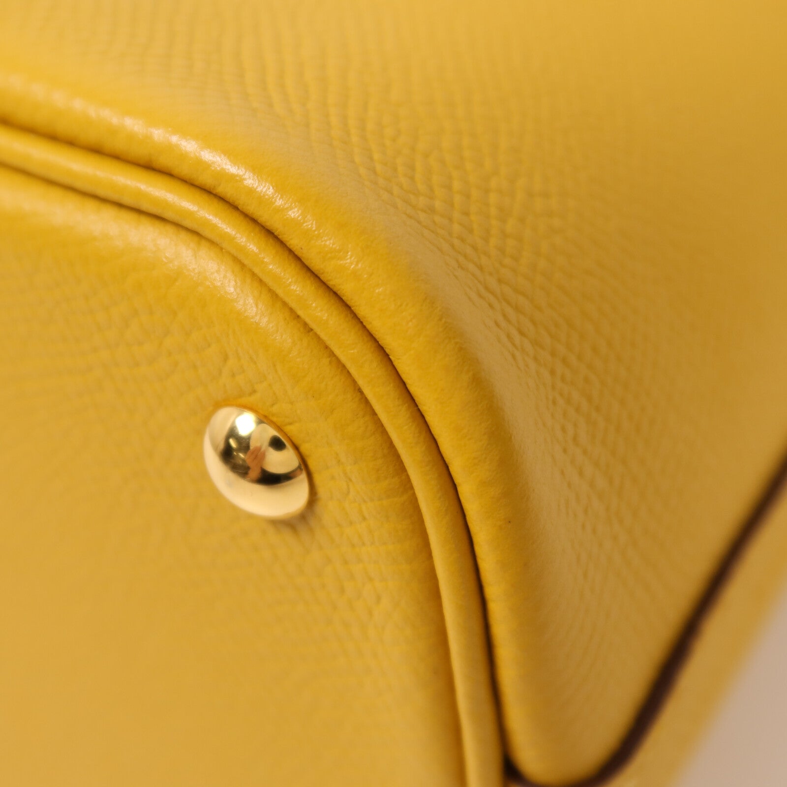 HERMES Epsom皮革Bolide 27手挽肩背兩用袋Jaune Ambre