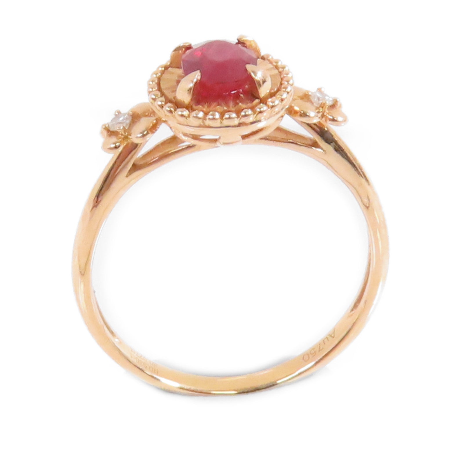 JEWELRY 【激減優惠】18K玫瑰金/紅寶石/鑽石Ruby Diamond Ring戒指US#6