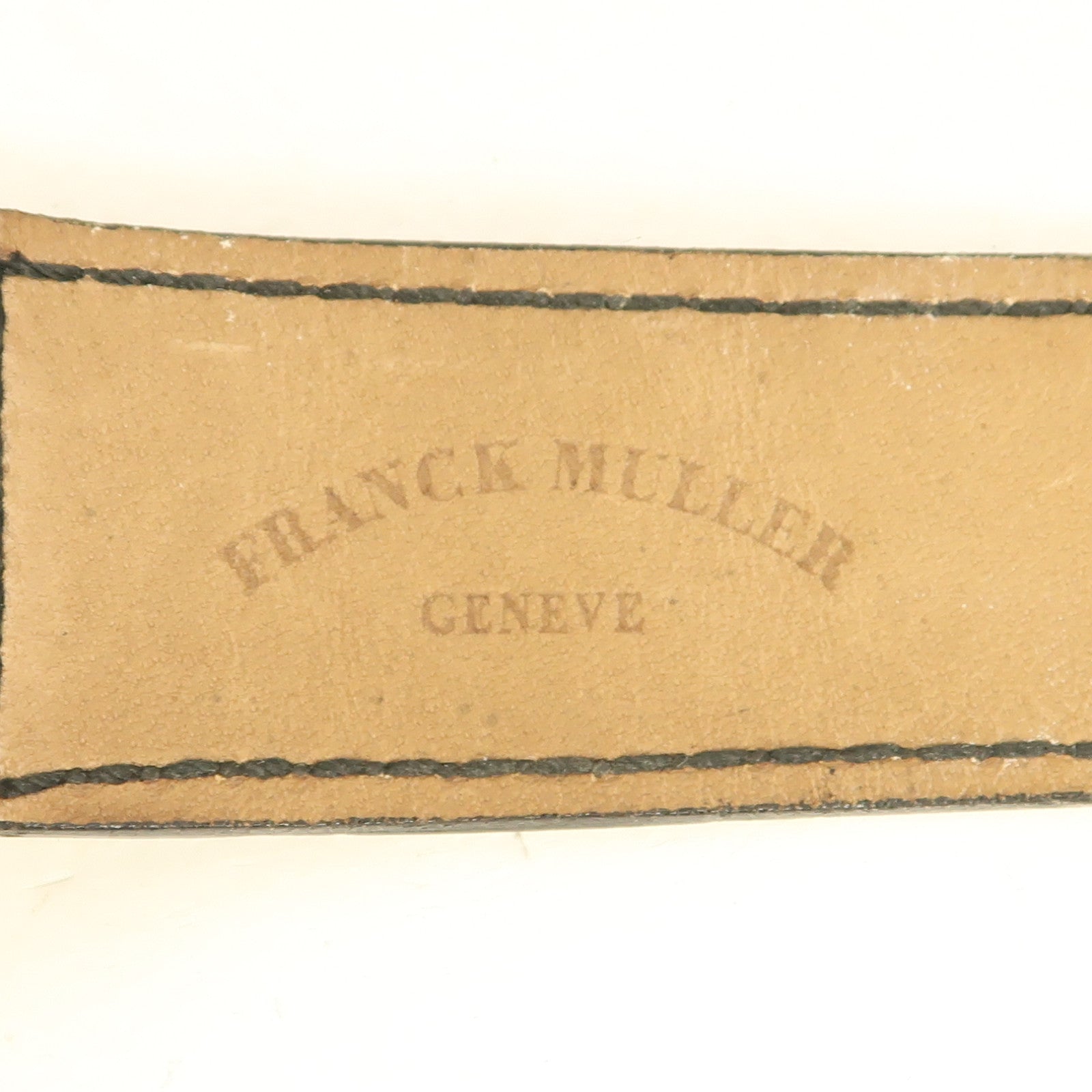 FRANCK MULLER Long Island皮革/18K白金手錶自動機芯銀色