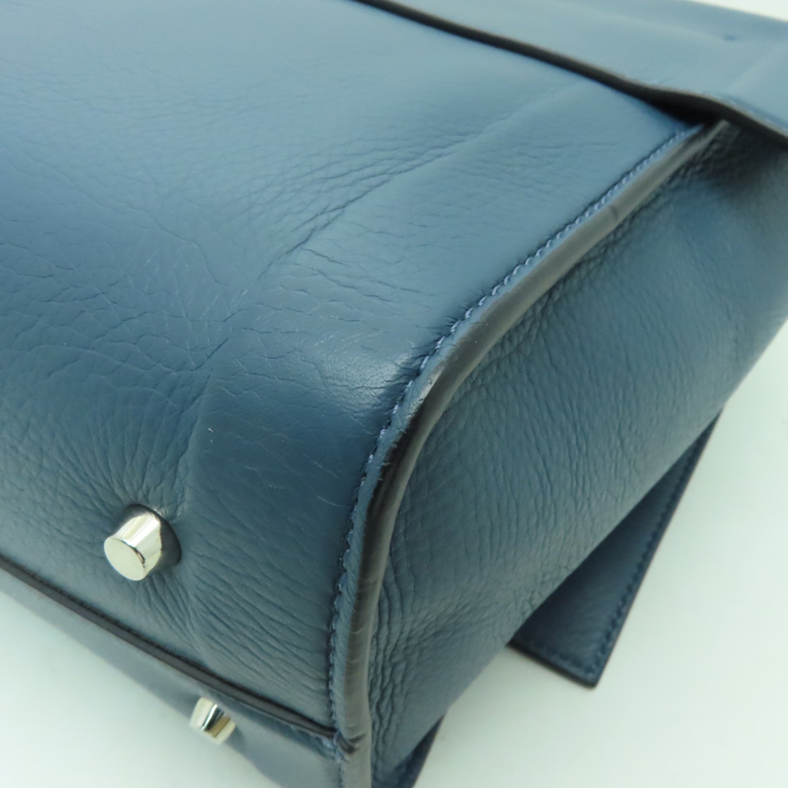 GIVENCHY 【清倉大減價】牛皮皮革Shoulder Bag銀扣手挽肩背兩用袋藍色