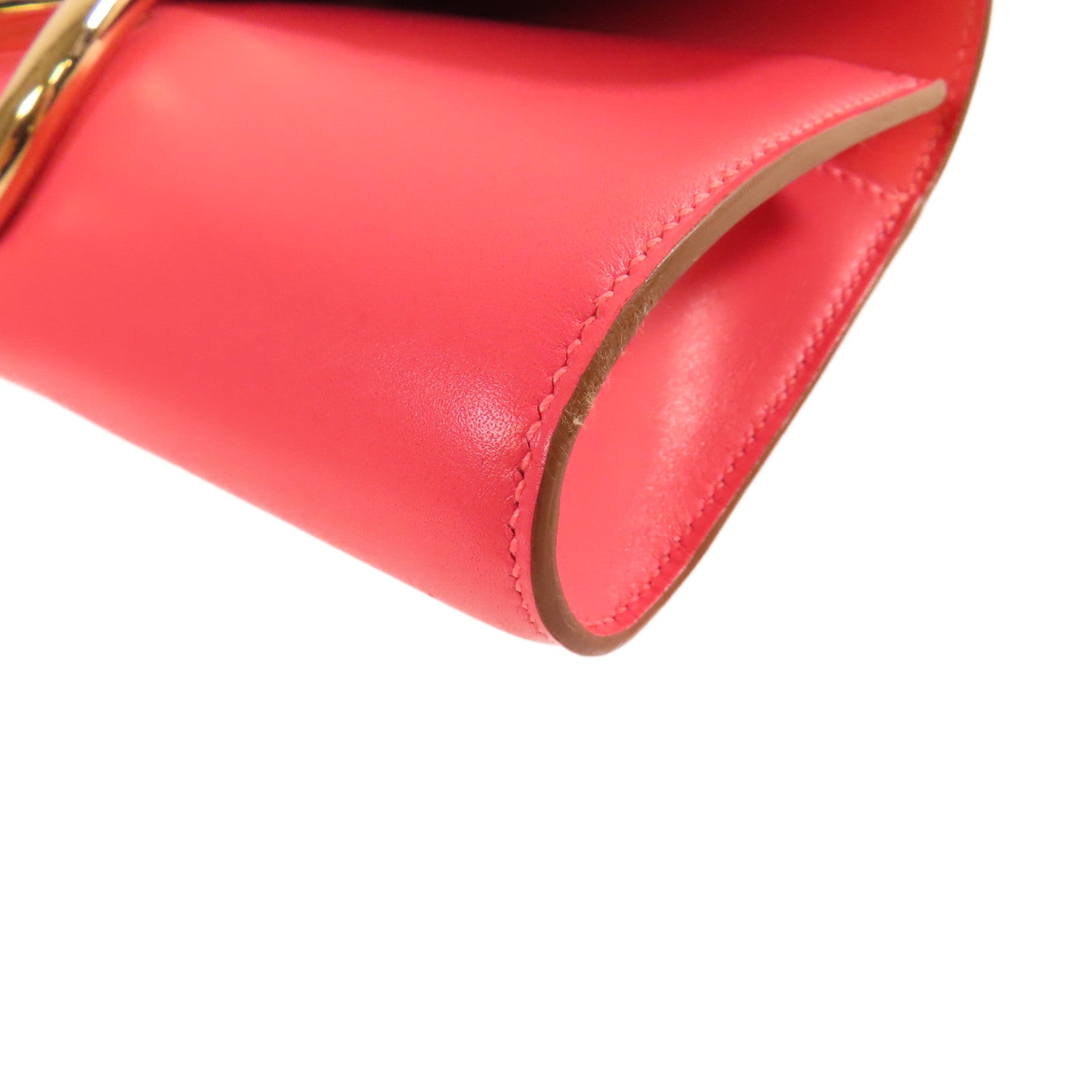 HERMES Swift皮革Egee Clutch Bag金扣手拿包8W Rose Azalee/玫瑰杜鵑粉色