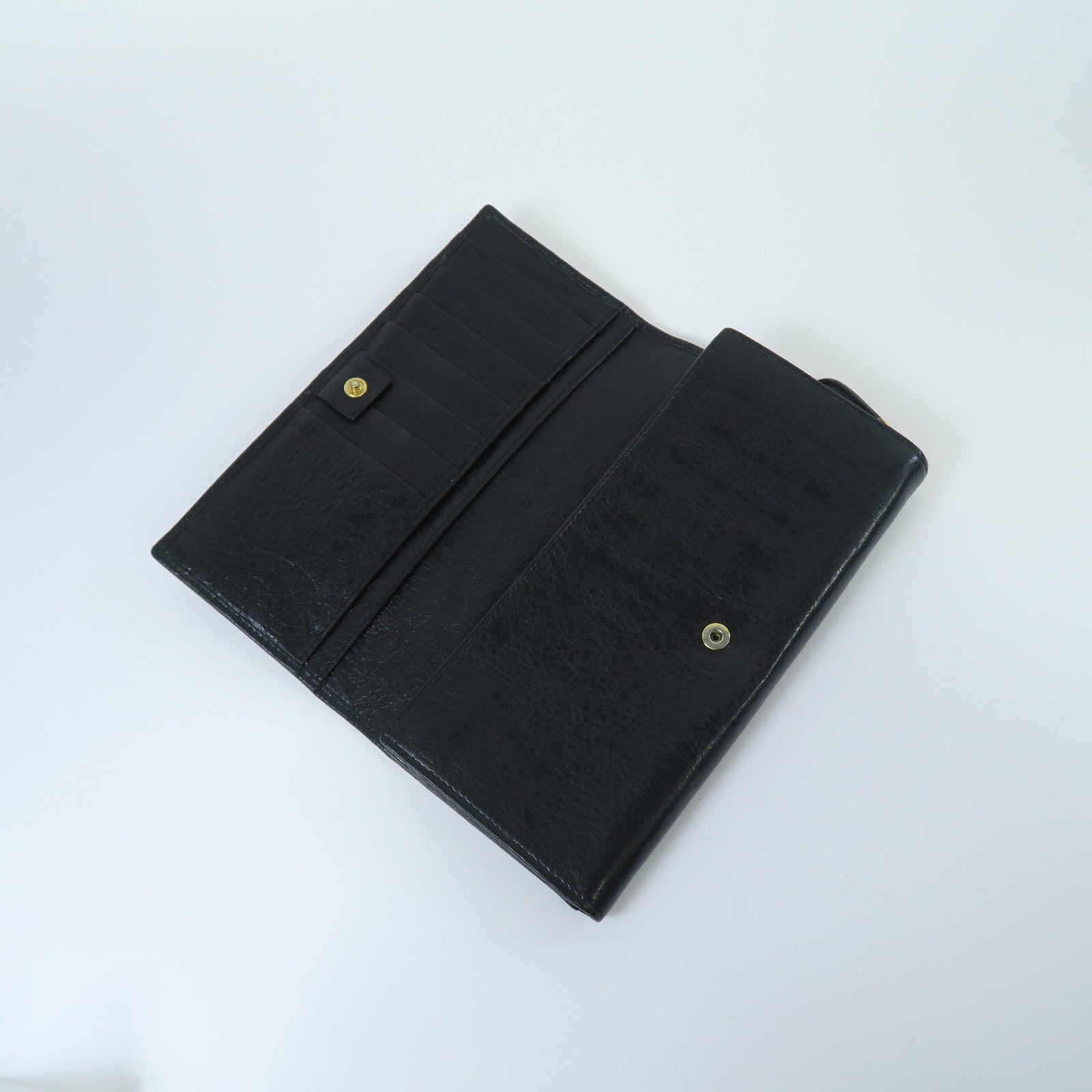 BALENCIAGA 【激減優惠】羊皮皮革Long Wallet金扣長錢包黑色