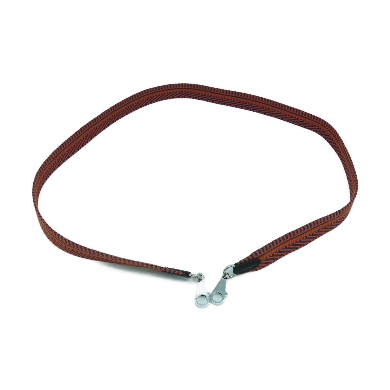 HERMES 【激減優惠】帆布Shoulder Strap銀扣肩背帶橙色/藍色