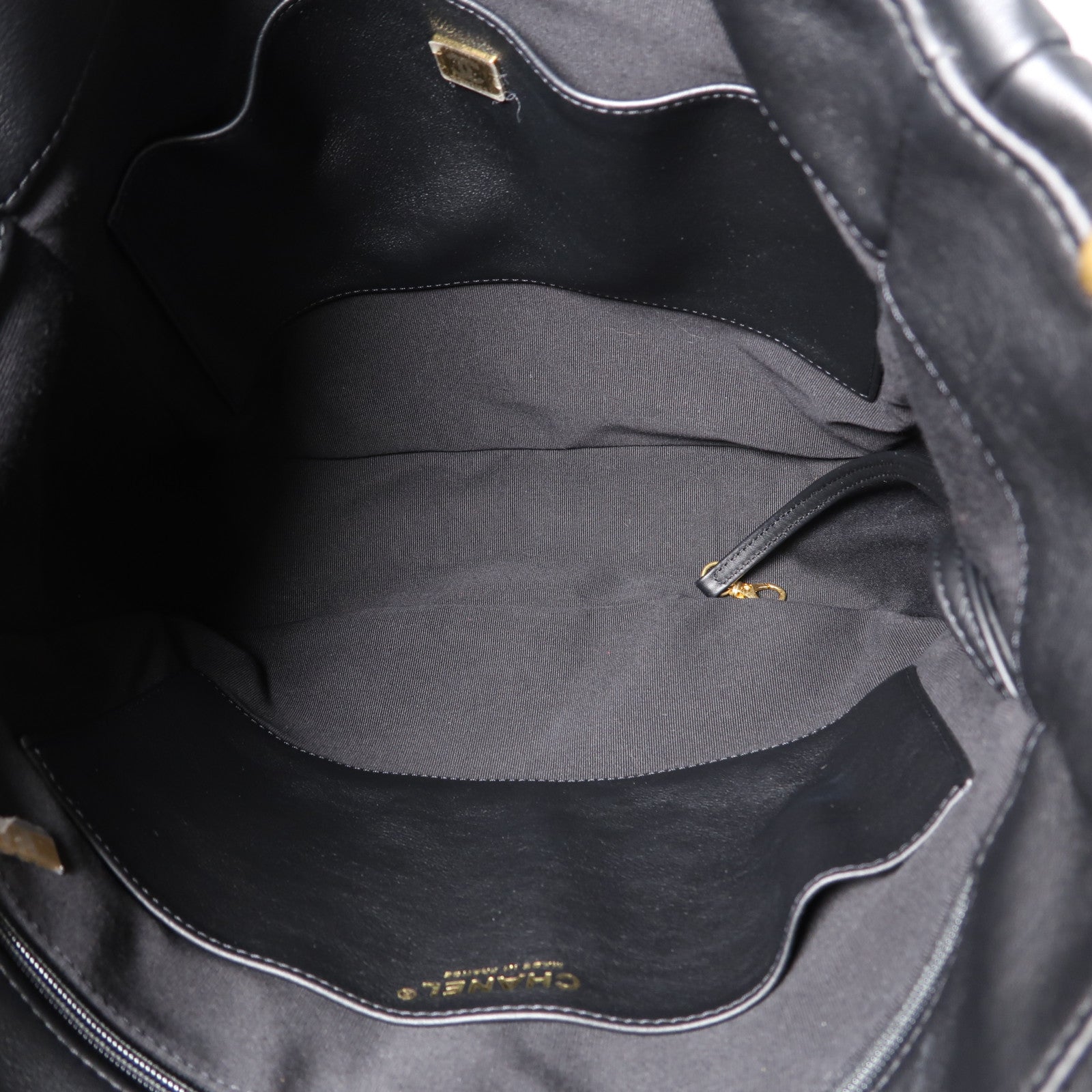 CHANEL 菱格牛皮皮革Chain Shoulder金扣肩背袋黑色