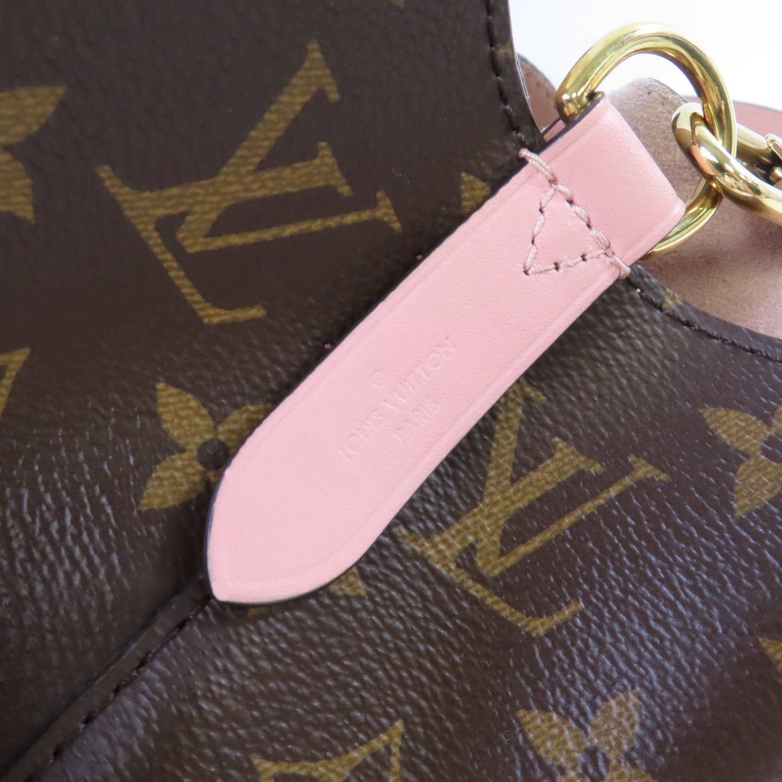 LOUIS VUITTON Monogram NeoNoe MM Shoulder Bag金扣肩背袋啡色/粉紅色