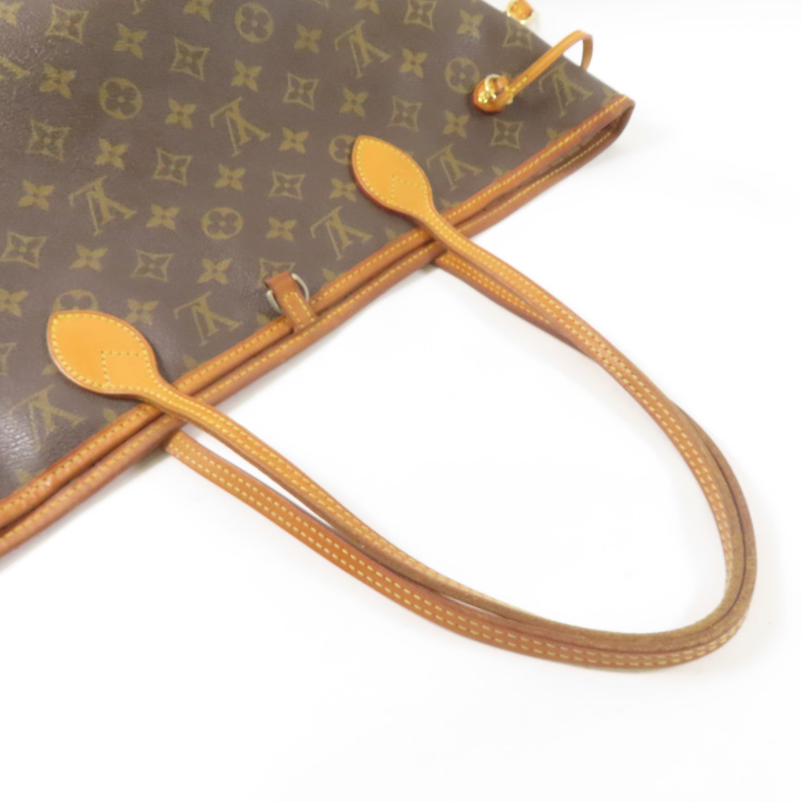 LOUIS VUITTON 【激減優惠】Monogram Neverfull MM金扣手挽袋啡色