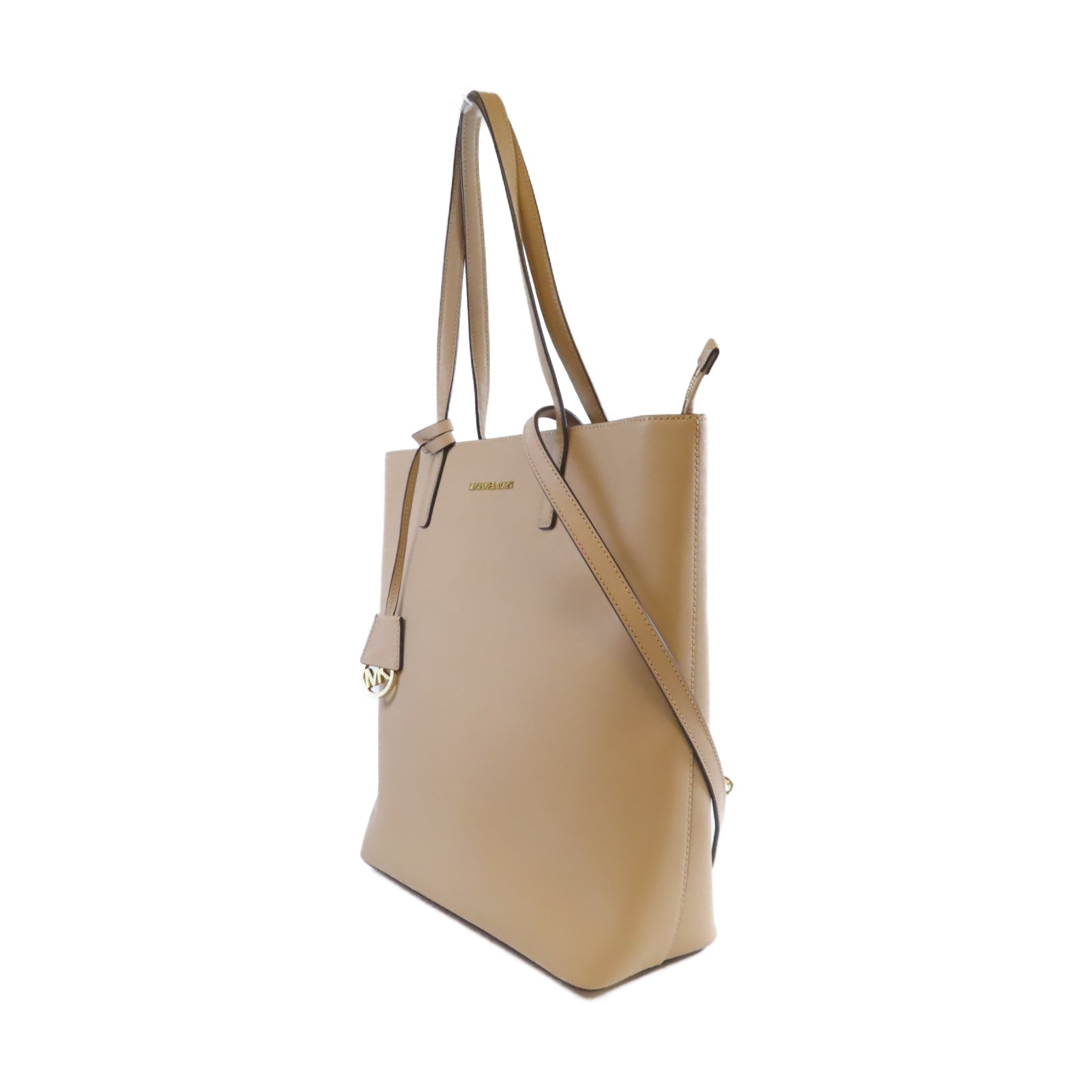 Michael Kors 【清倉大減價】牛皮皮革Shoulder Bag金扣手挽肩背兩用袋米色