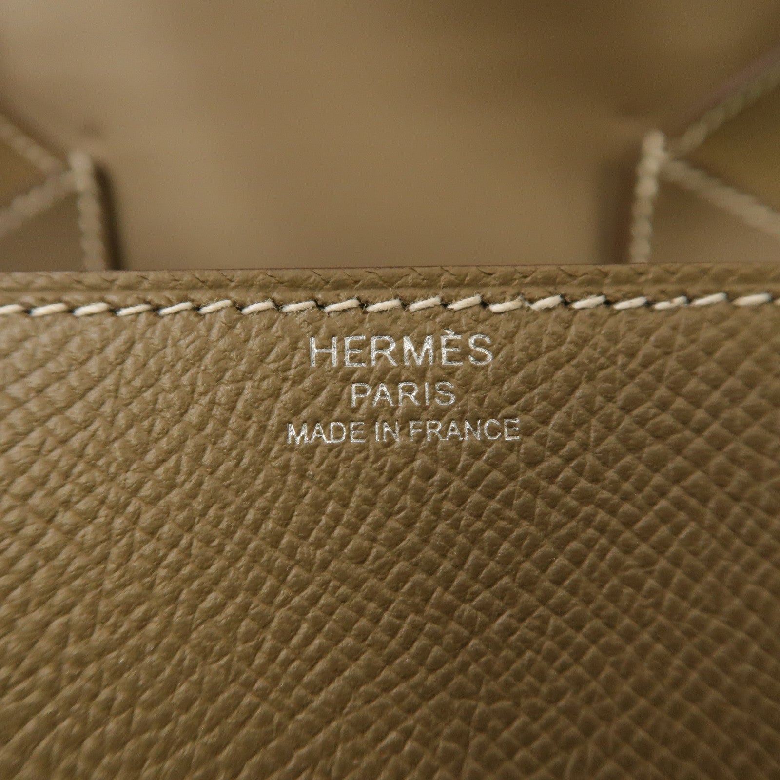HERMES Epsom皮革Della Cavalleria Mini銀扣肩背袋經典駝色