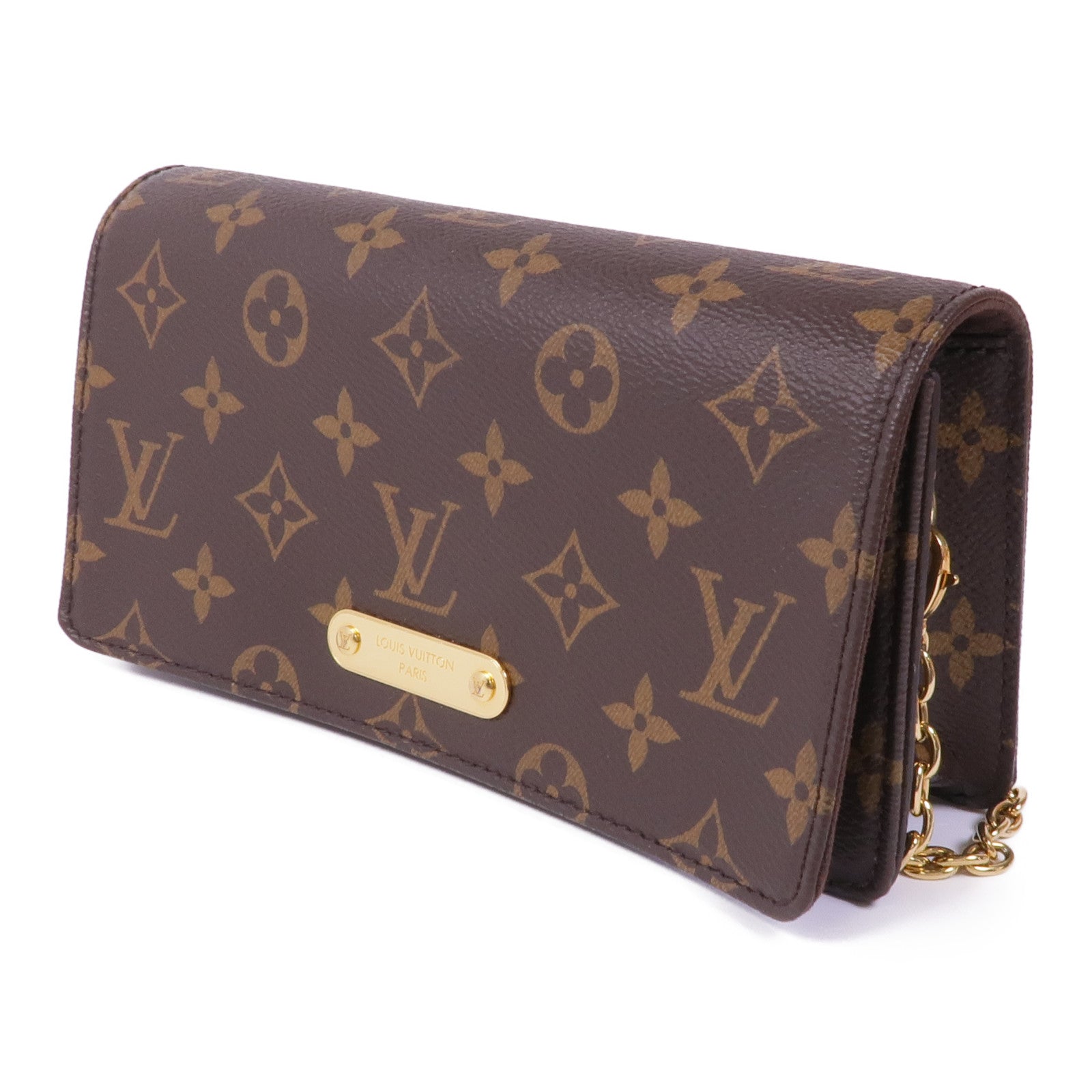LOUIS VUITTON Monogram Wallet On Chain Lily金扣鏈帶肩背袋