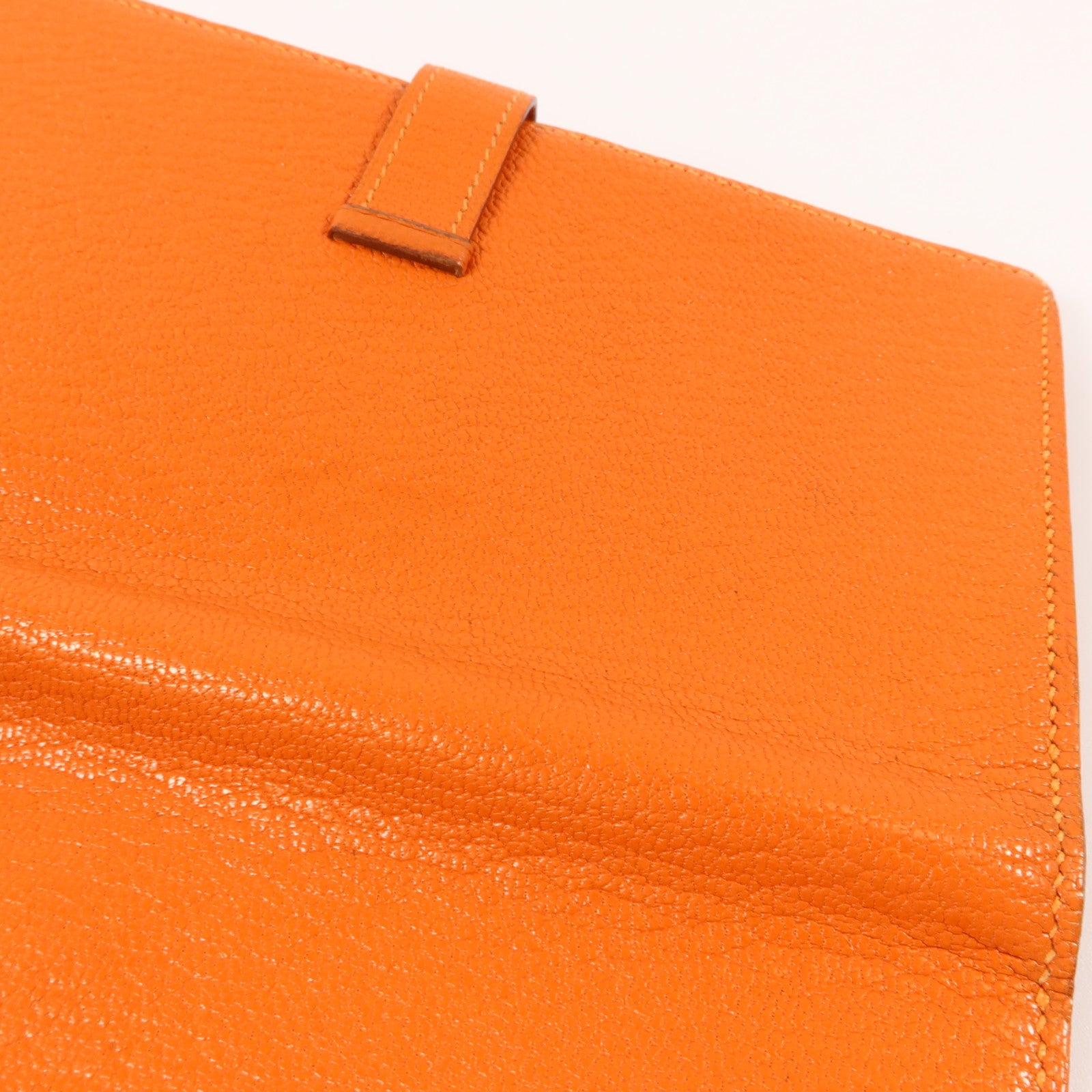 HERMES Chevre皮革Bearn Long Wallet長錢包Orange