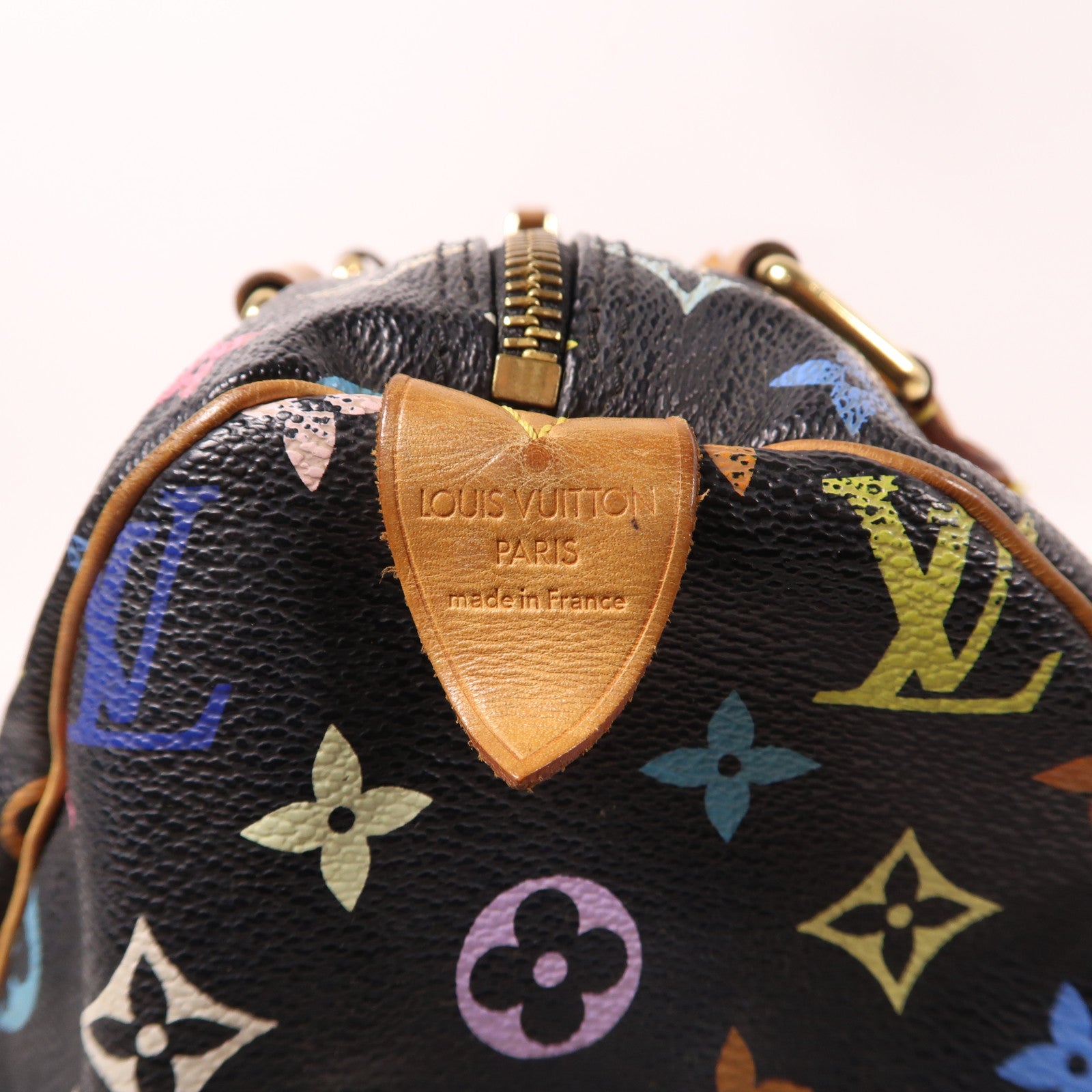 LOUIS VUITTON Monogram Multicolore Speedy 30金扣手挽袋黑色
