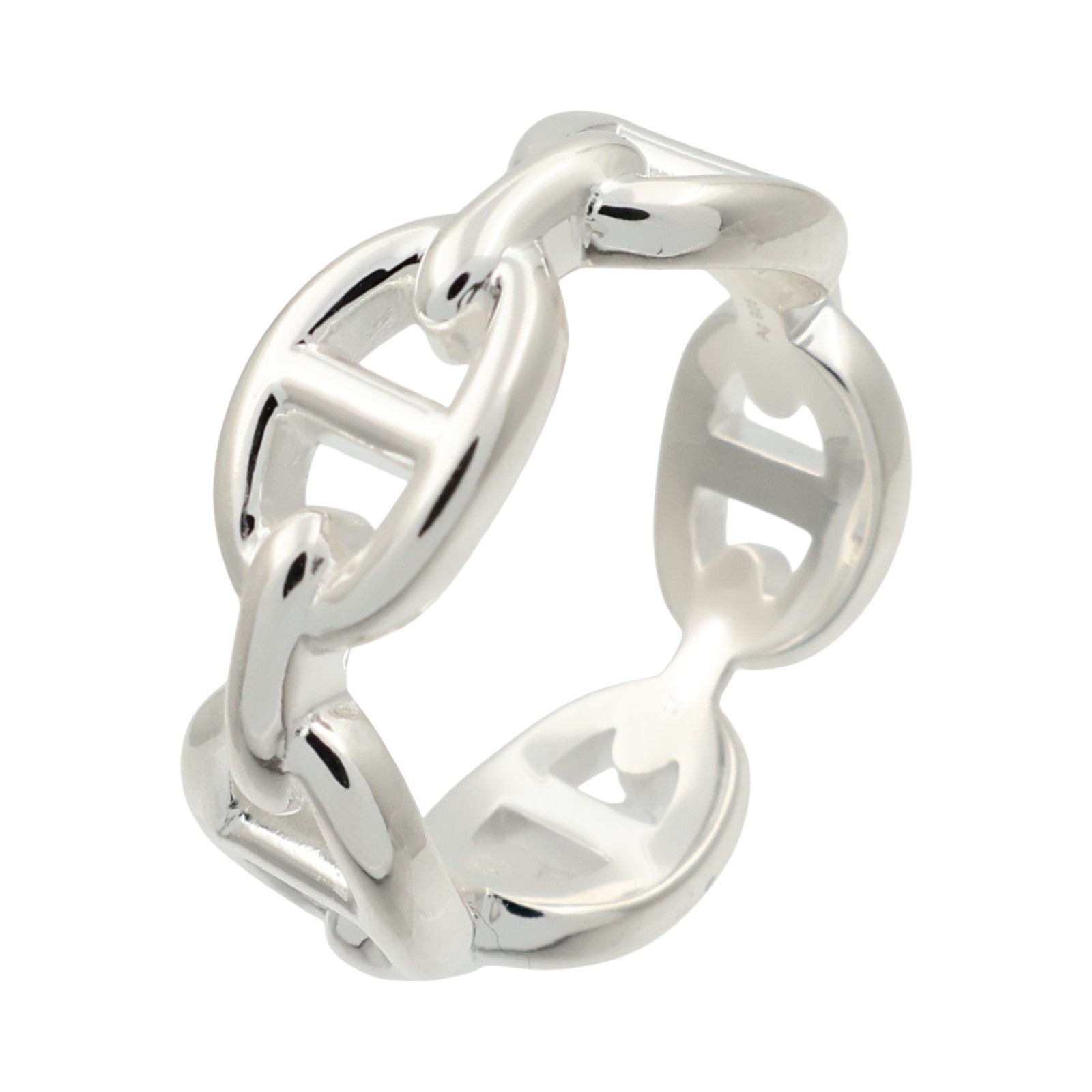 HERMES 925純銀Chaine d'ancre Enchainee Ring戒指