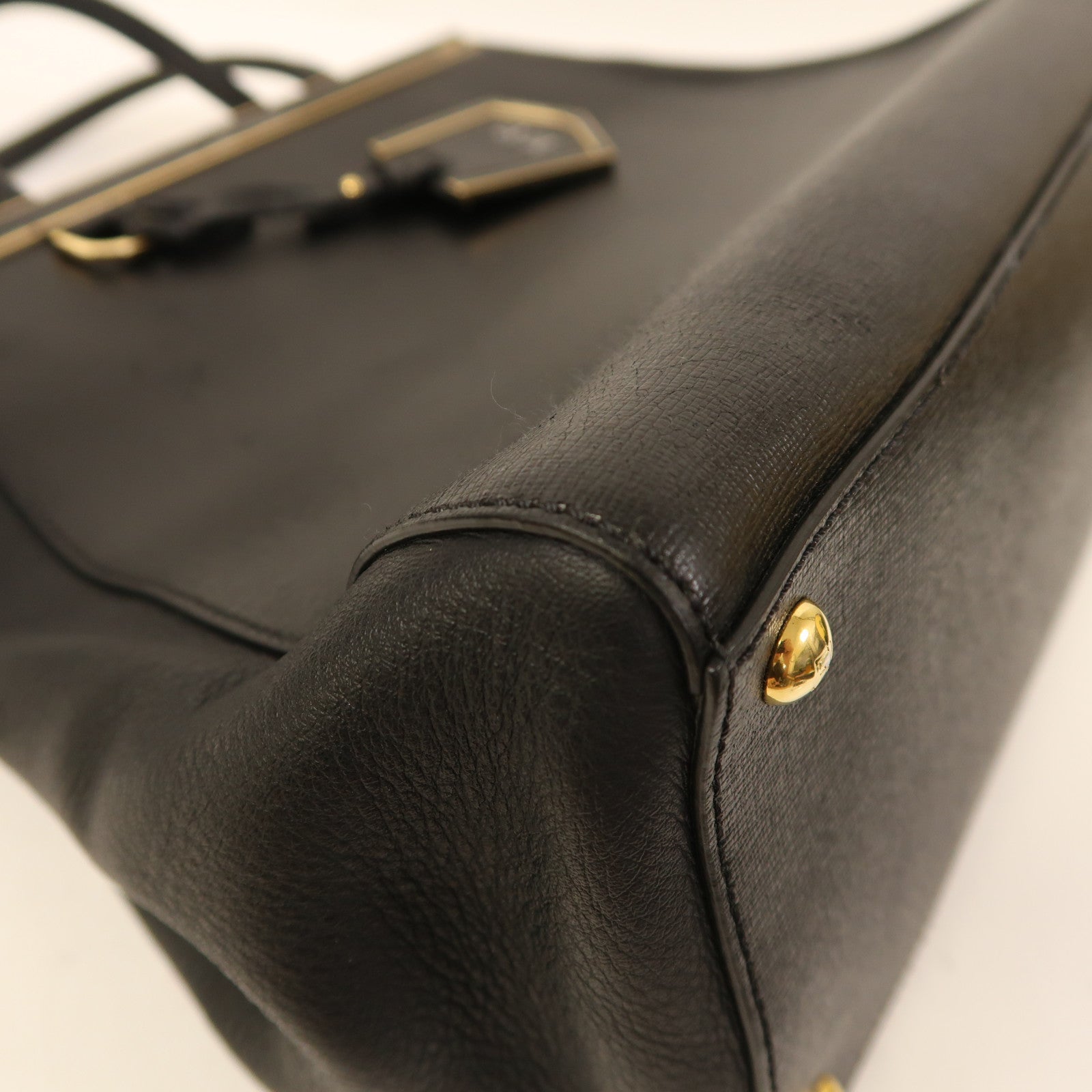 FENDI 牛皮皮革2 Jours金扣手挽肩背兩用袋黑色