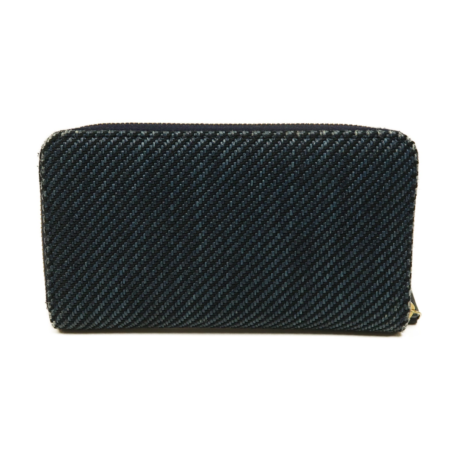 CHANEL 【激減優惠】牛仔布Deauville Small Zip Wallet金扣長錢包藍色