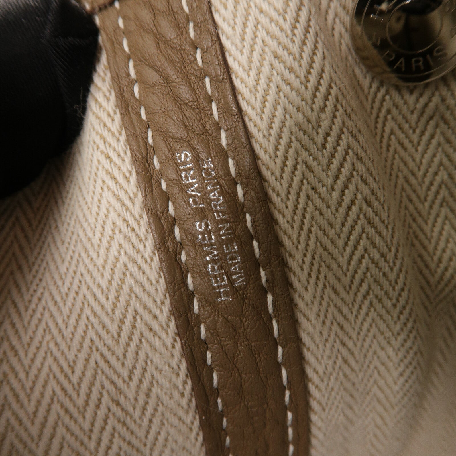 HERMES Negonda皮革Garden Party TPM手挽袋Etoupe