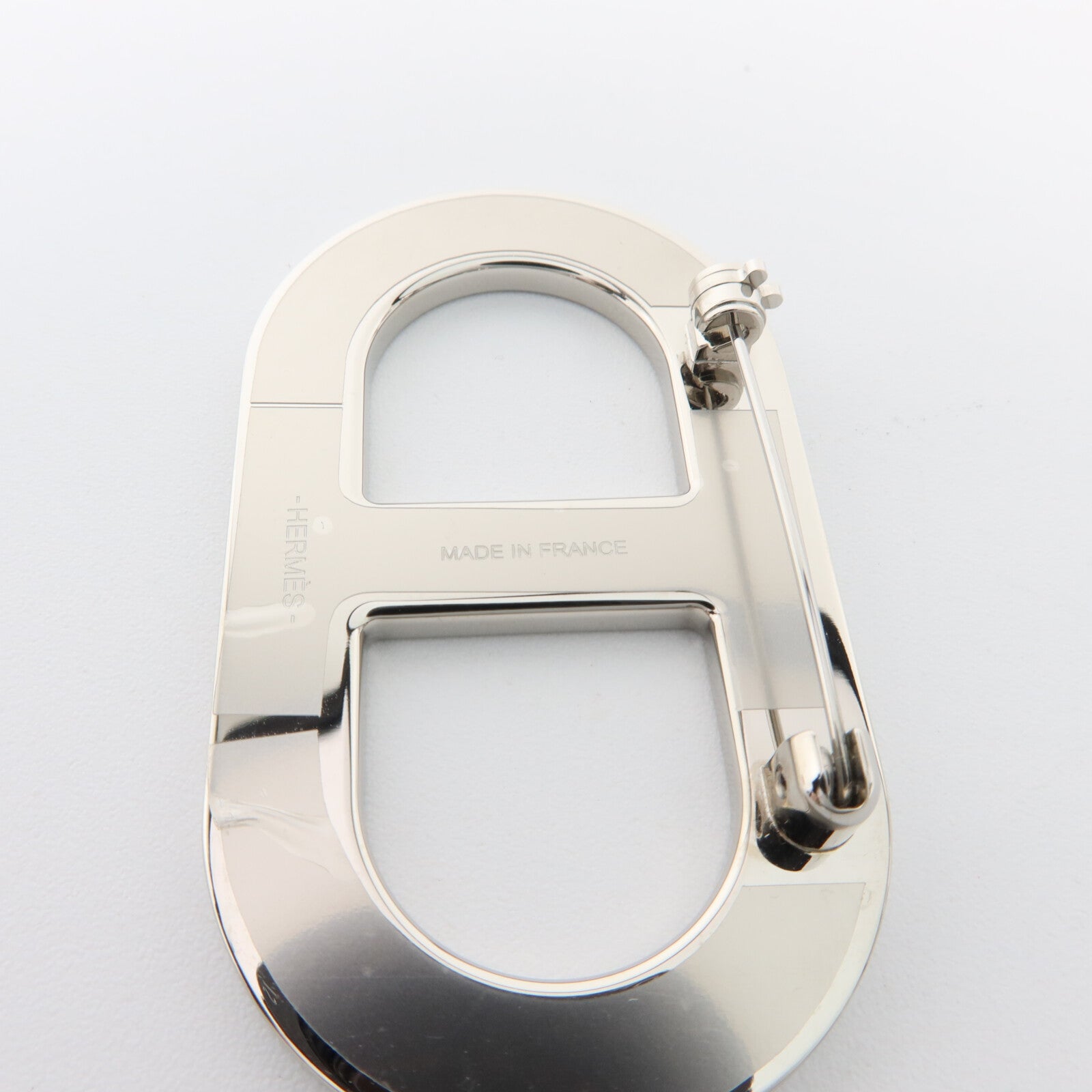 HERMES Epsom皮革/金屬Chaine d'Ancre Brooch胸針