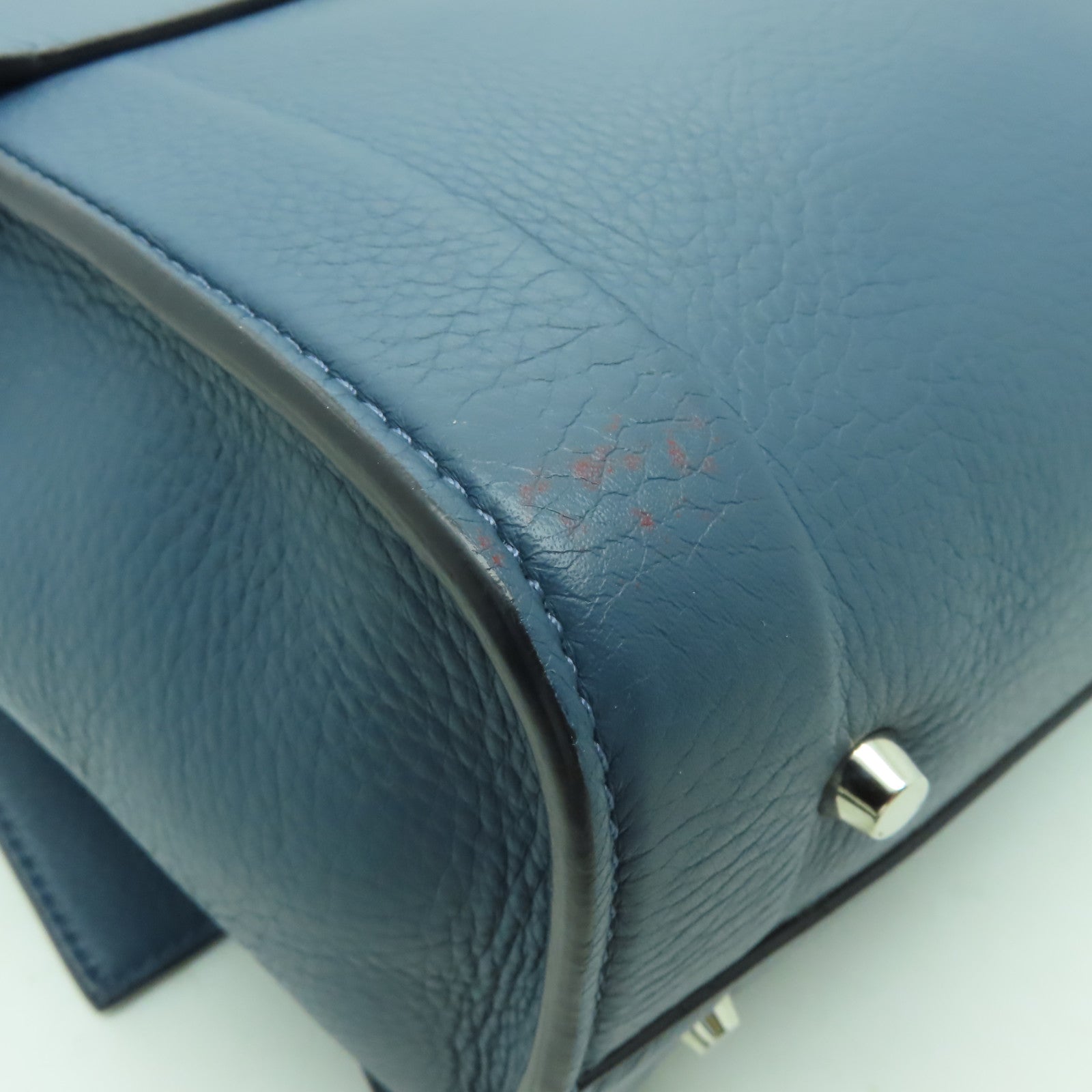 GIVENCHY 【清倉大減價】牛皮皮革Shoulder Bag銀扣手挽肩背兩用袋藍色