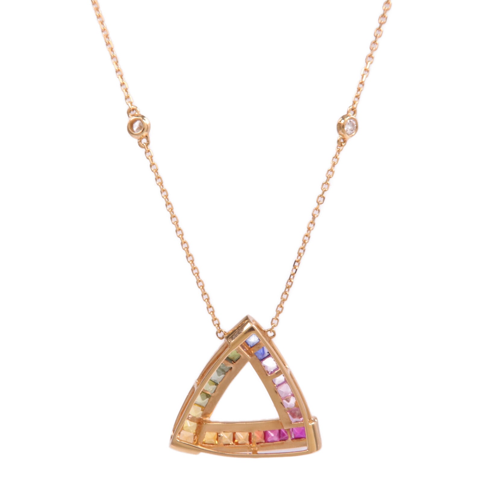 JEWELRY 18K玫瑰金Sapphire Diamond Necklace彩色藍寶石/鑽石項鍊