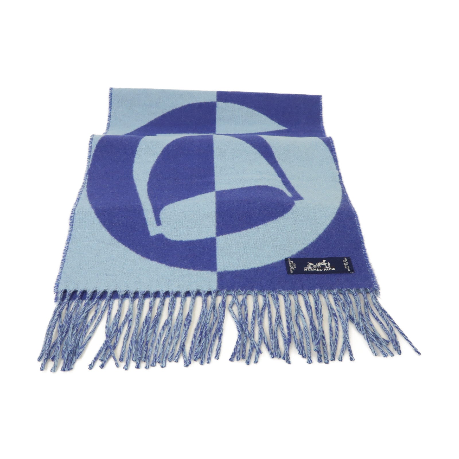 HERMES 【激減優惠】Cashmere Scarf圍巾藍色
