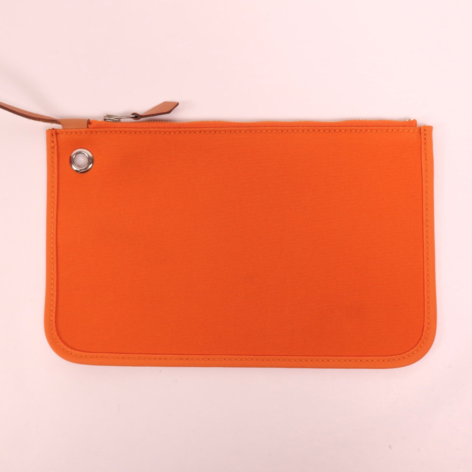 HERMES 帆布Herbag PM銀扣手挽肩背兩用袋Orange