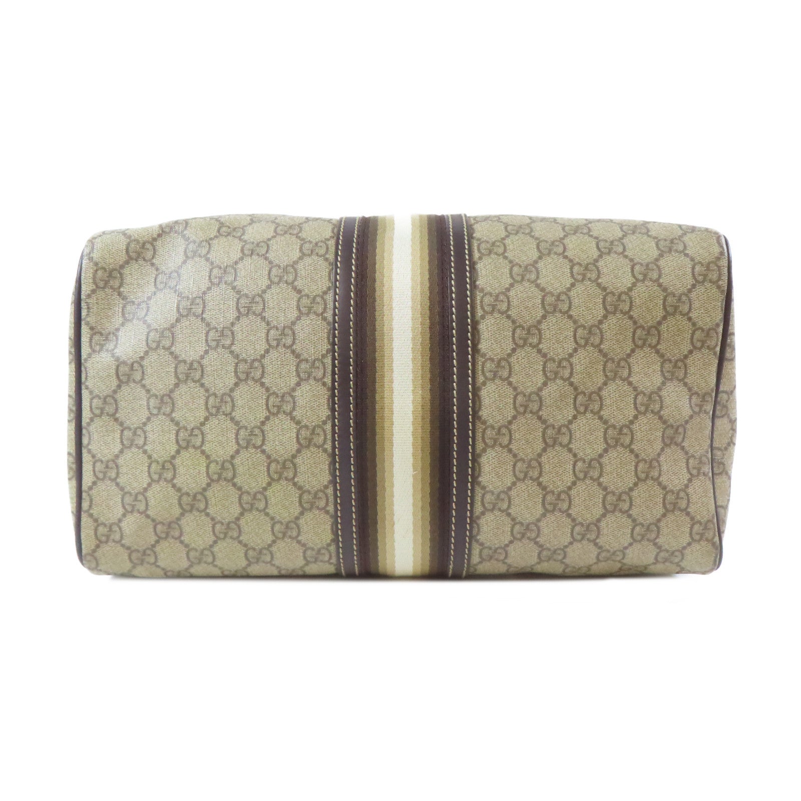 GUCCI 塗層帆布Boston Bag金扣手挽袋啡色