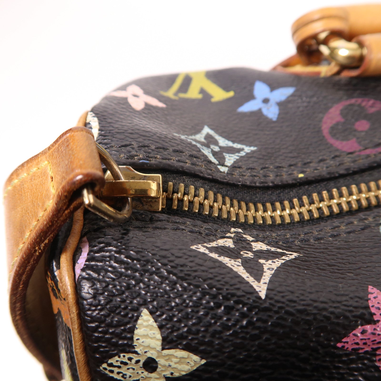 LOUIS VUITTON Monogram Multicolore Speedy 30金扣手挽袋黑色