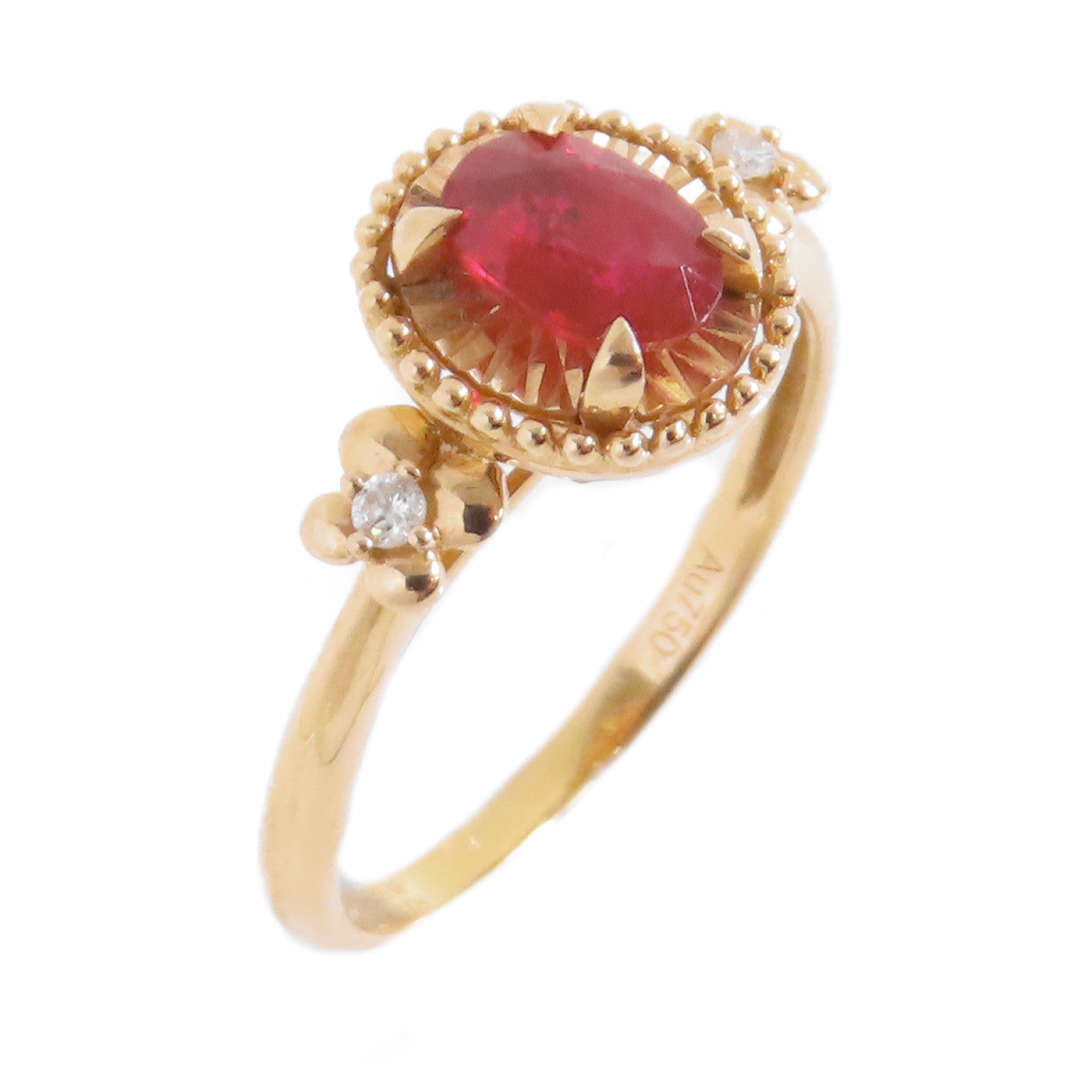 JEWELRY 【激減優惠】18K玫瑰金/紅寶石/鑽石Ruby Diamond Ring戒指US#6