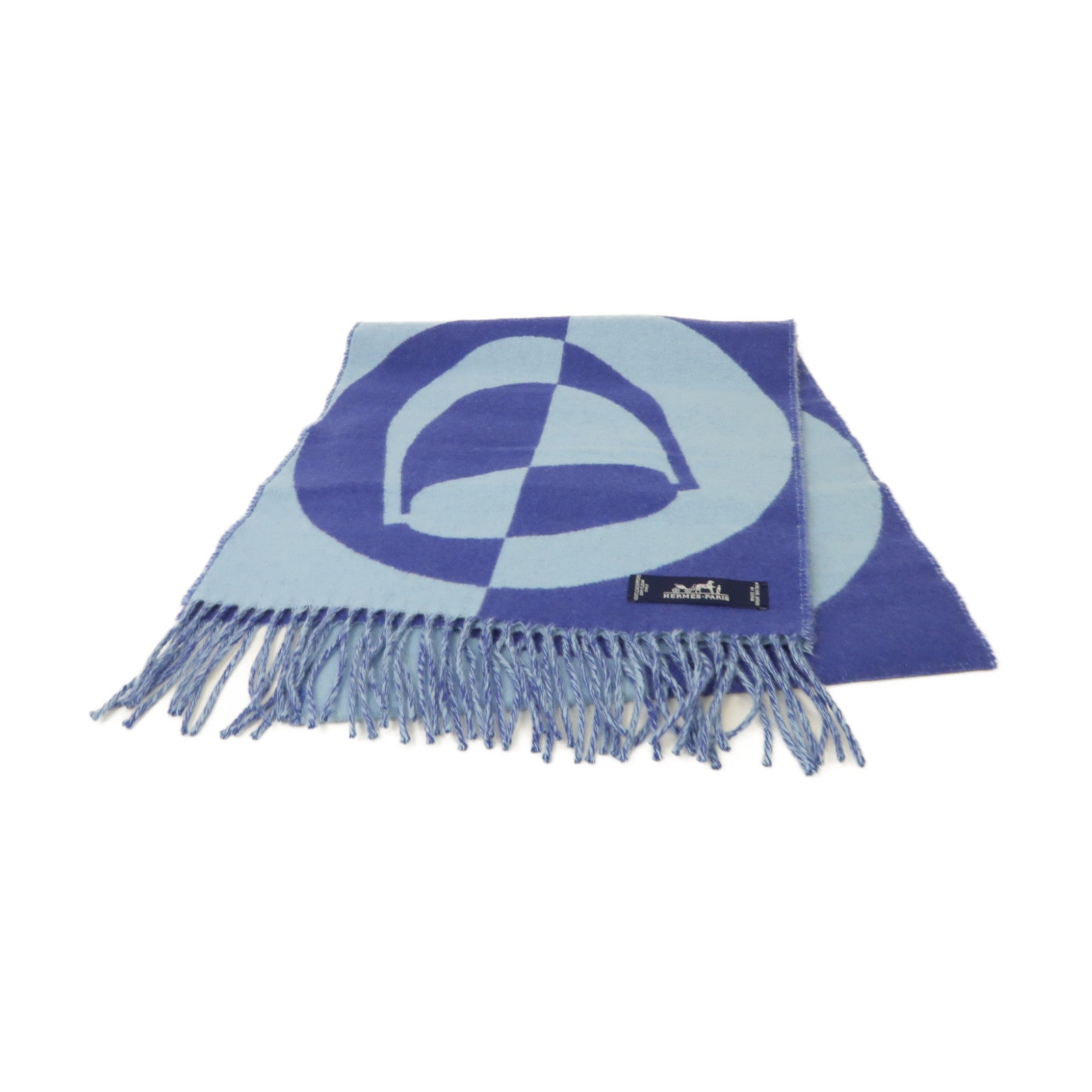 HERMES 【激減優惠】Cashmere Scarf圍巾藍色