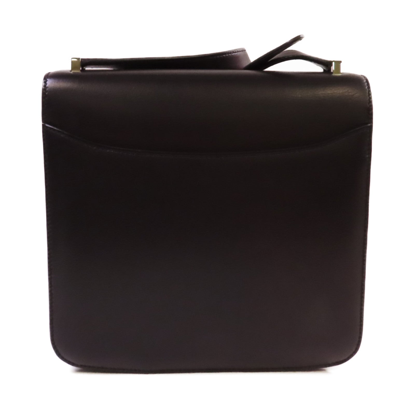 HERMES Evercolor皮革2002 Shoulder Bag銀扣肩背袋Noir黑色