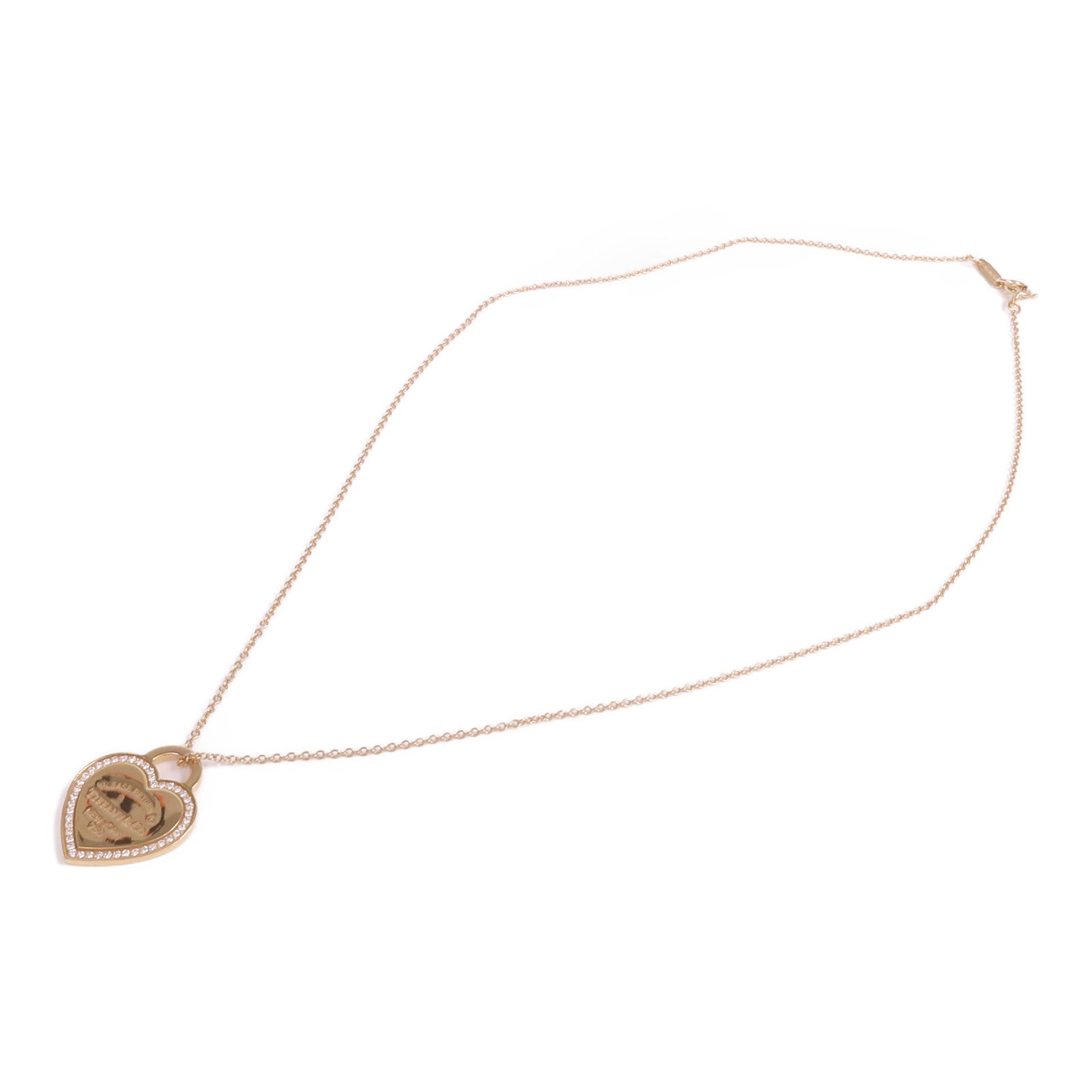 TIFFANY＆CO 18K黃金Return to Tiffany Heart Diamond鑽石項鍊