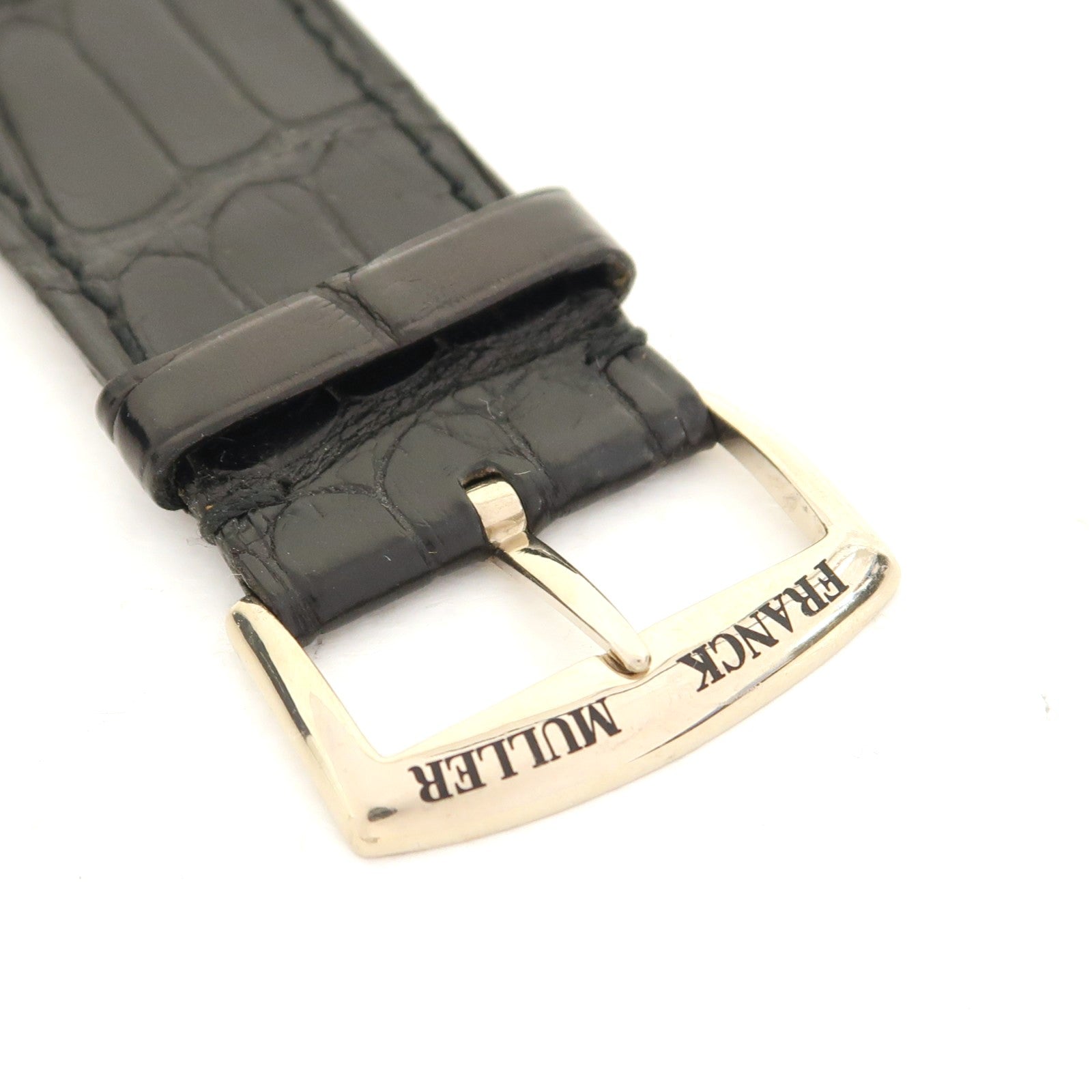 FRANCK MULLER Long Island皮革/18K白金手錶自動機芯銀色