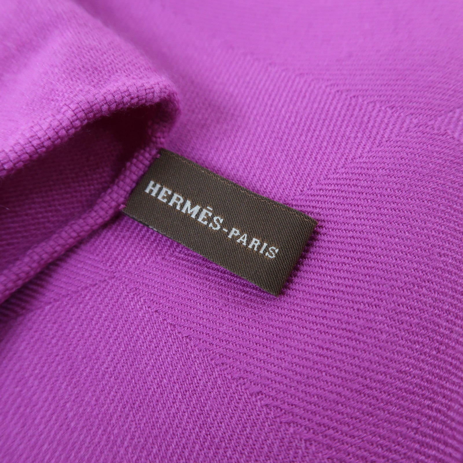 HERMES 羊絨/絲質Muffler圍巾紫色