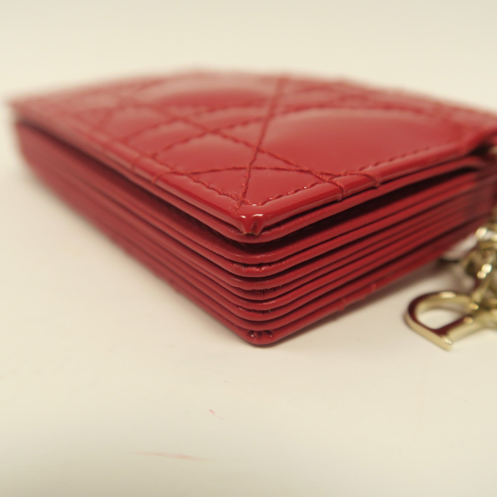 Dior 【激減優惠】漆皮皮革Card Case金扣卡片套紅色