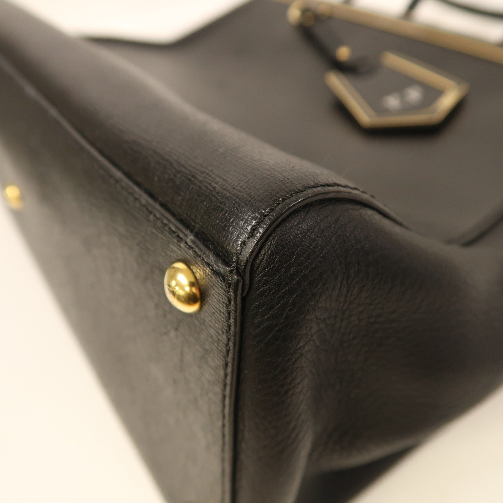 FENDI 牛皮皮革2 Jours金扣手挽肩背兩用袋黑色