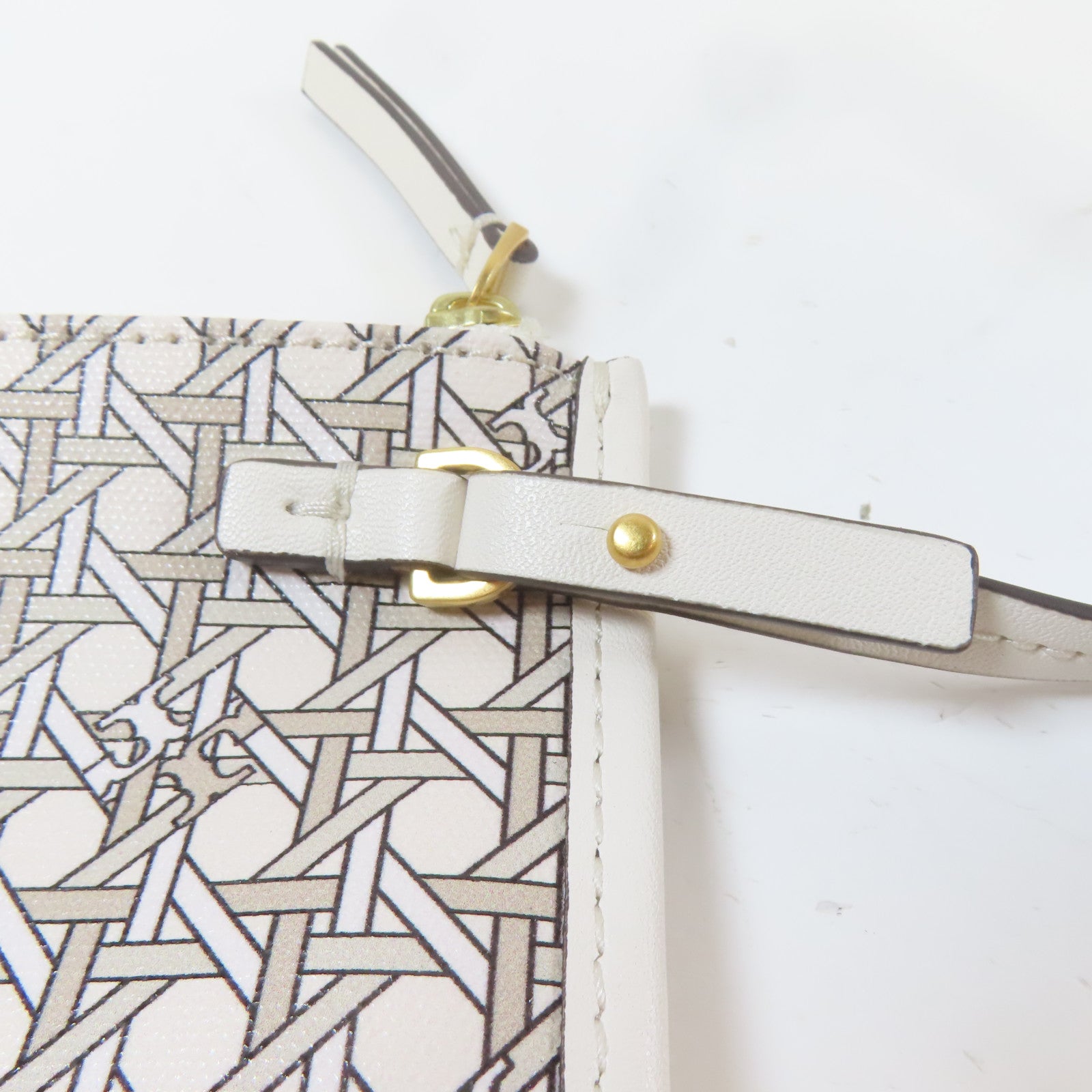 Tory Burch 塗層帆布Tote Bag金扣手挽袋米色