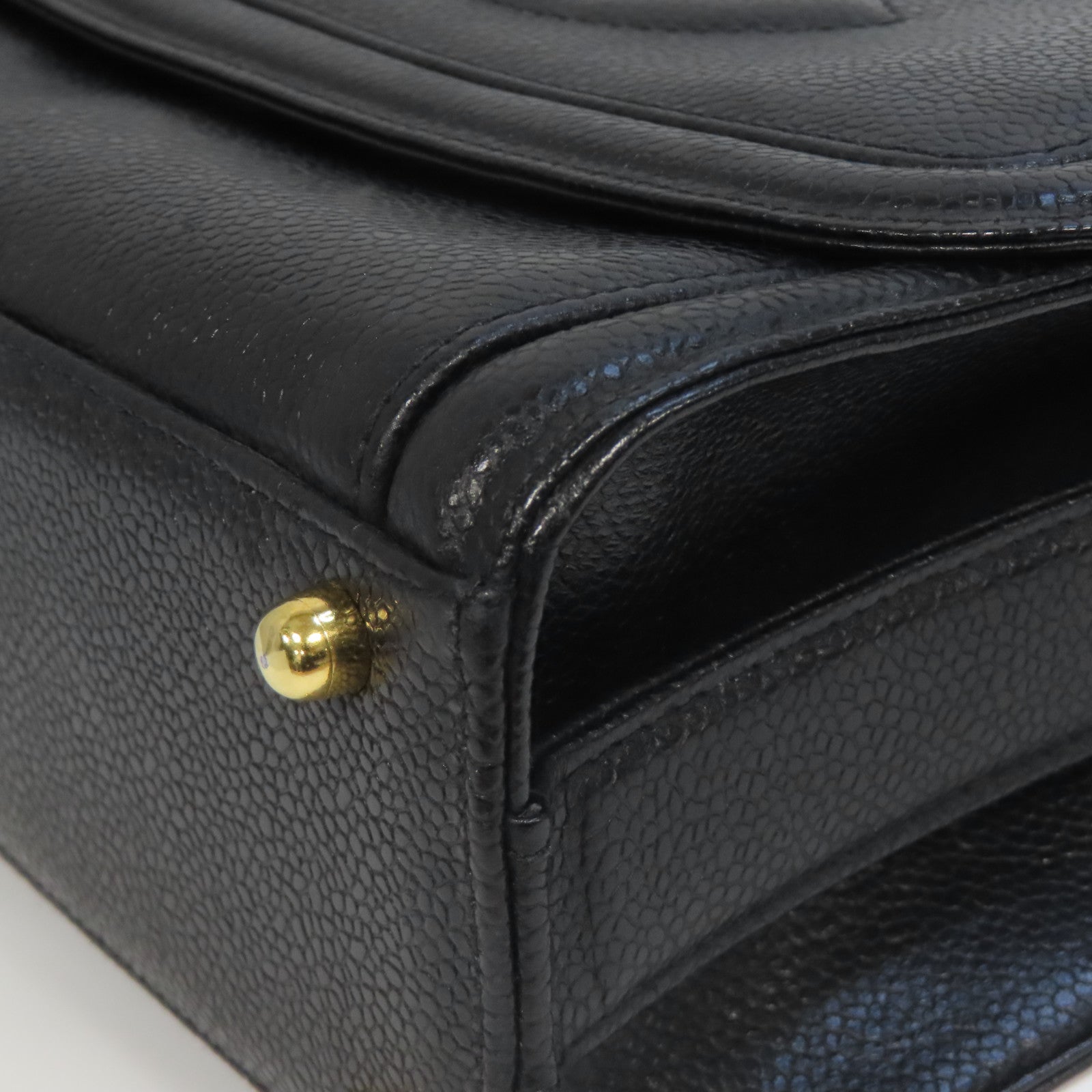 CHANEL 【激減優惠】牛皮皮革Vintage Shoulder Bag金扣肩背袋黑色