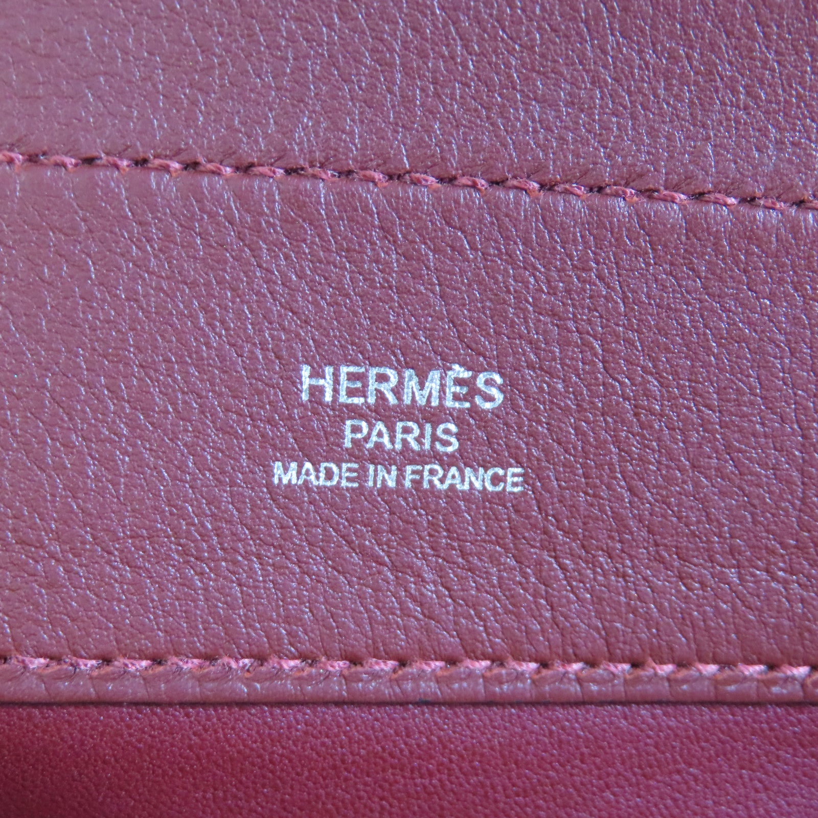 HERMES Swift皮革Aline銀扣肩背袋酒紅色