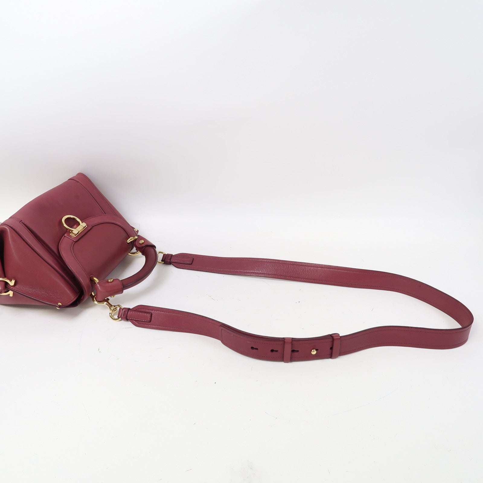 Salvatore Ferragamo 牛皮皮革2 Way Shoulder金扣手挽肩背兩用袋粉紅色